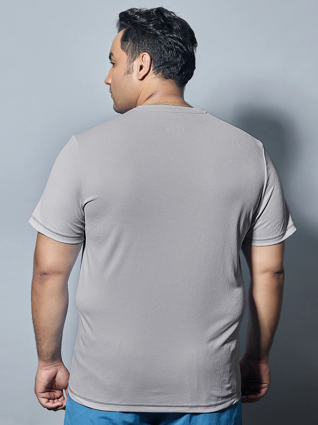 Men Plus Size Solid Active T-shirt with TECHNO COOL+ - Image 3
