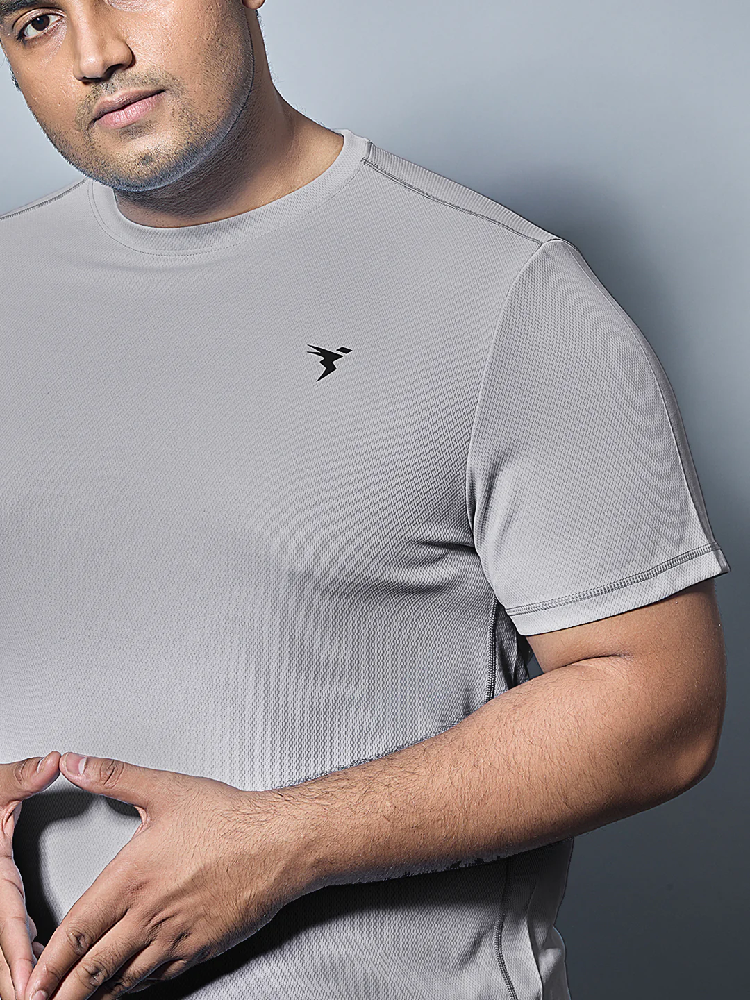 Men Plus Size Solid Active T-shirt with TECHNO COOL+ - Image 5