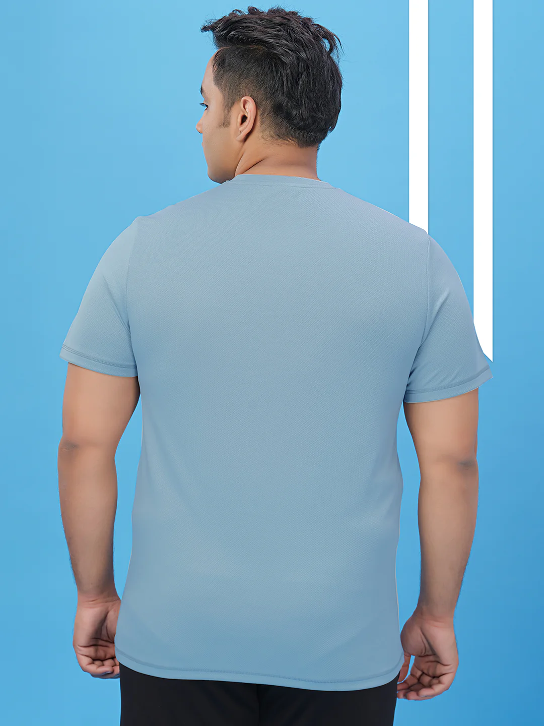 Men Plus Size Solid Active T-shirt with TECHNO COOL+ - Image 2