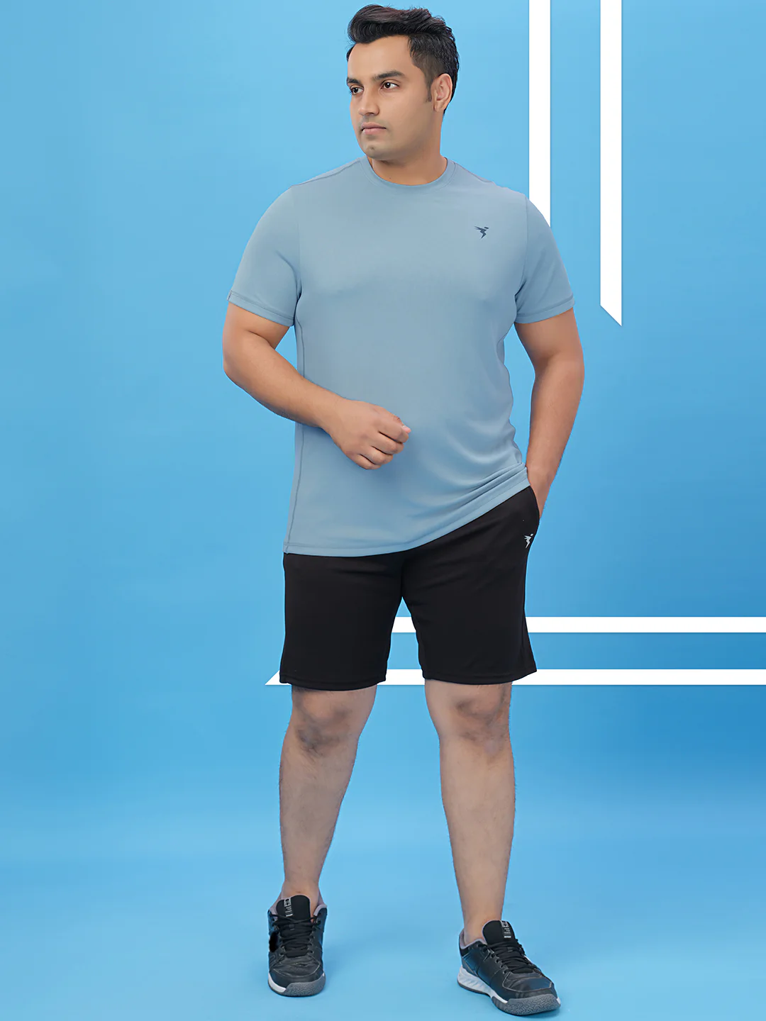 Men Plus Size Solid Active T-shirt with TECHNO COOL+ - Image 4