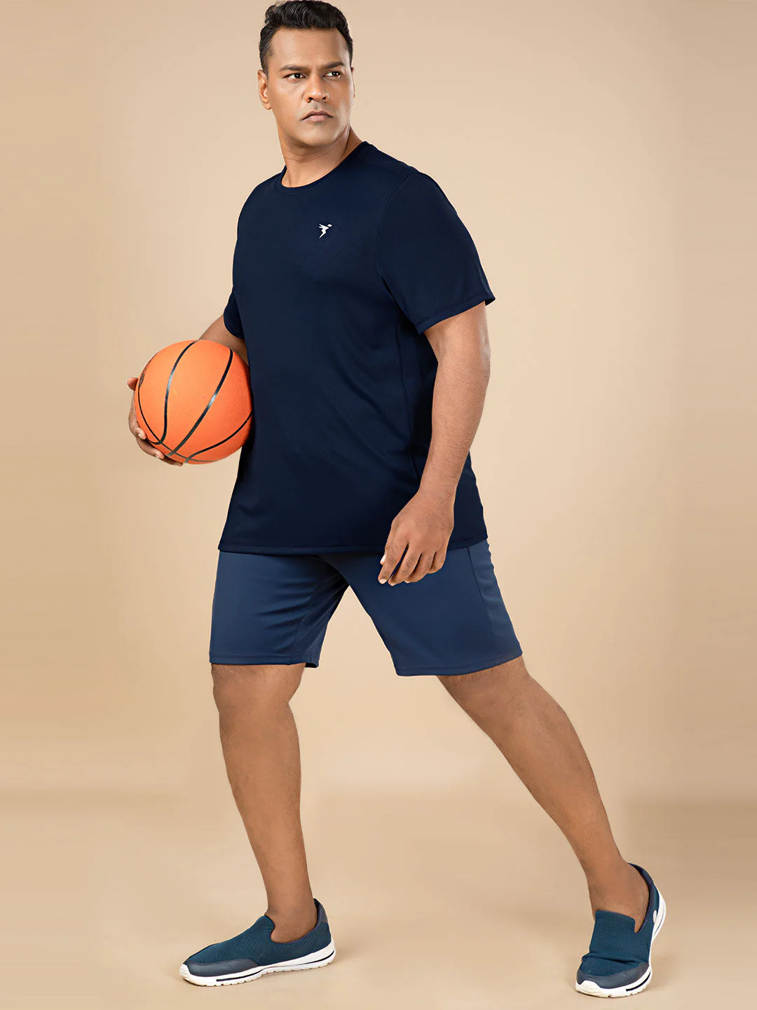 Men Plus Size Solid Active T-shirt with TECHNO COOL+ - Image 4