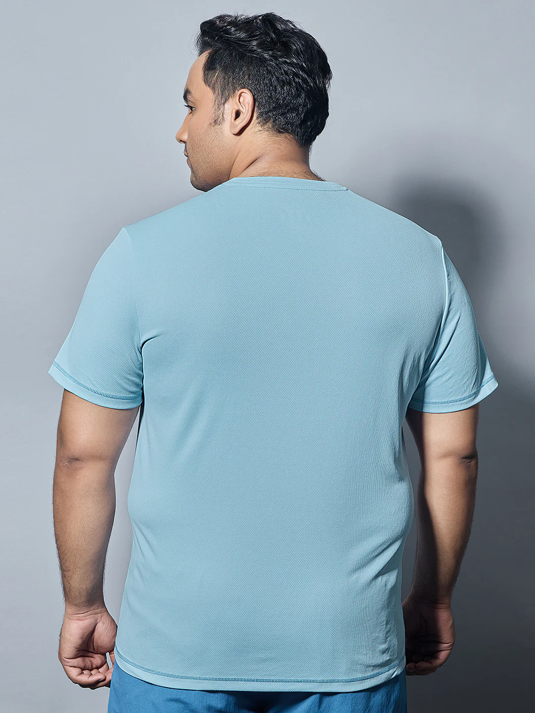 Men Plus Size Solid Active T-shirt with TECHNO COOL+ - Image 2