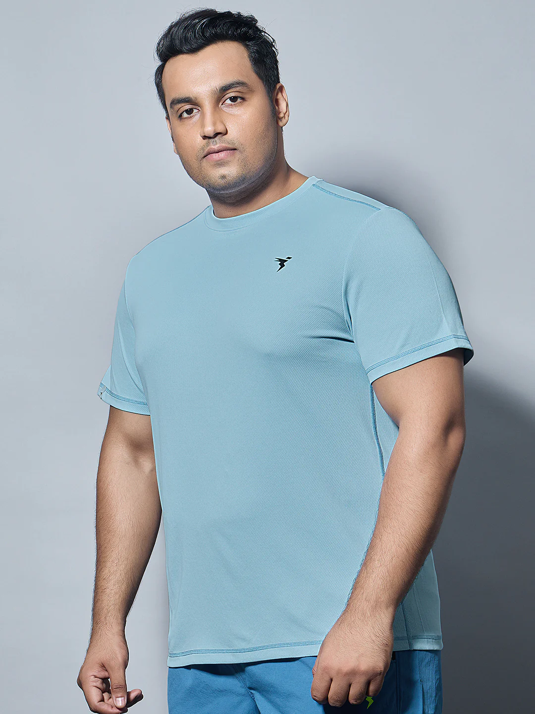 Men Plus Size Solid Active T-shirt with TECHNO COOL+ - Image 3