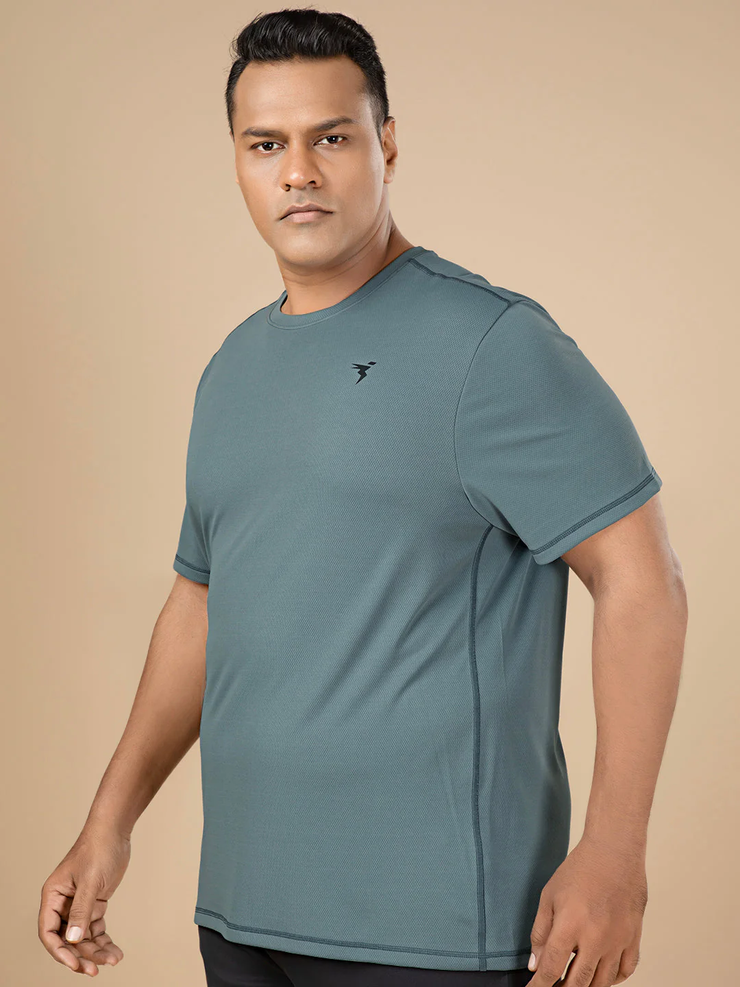 Men Plus Size Solid Active T-shirt with TECHNO COOL+ - Image 3