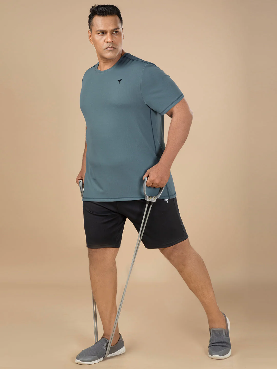 Men Plus Size Solid Active T-shirt with TECHNO COOL+ - Image 4