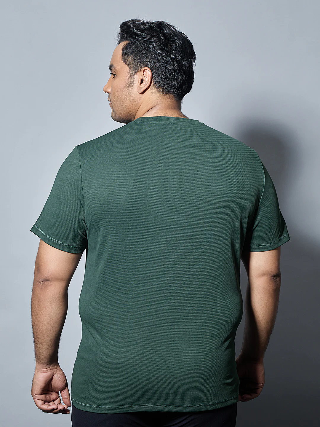 Men Plus Size Solid Active T-shirt with TECHNO COOL+ - Image 3