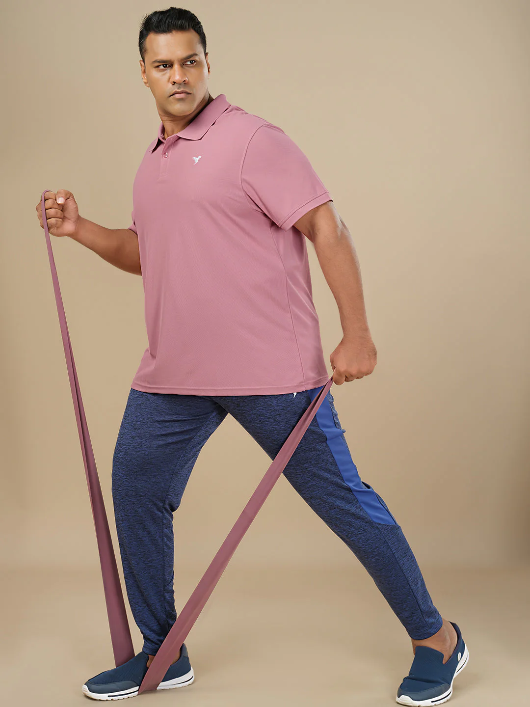 Men Plus Size Solid Polo T-shirt with MATPIQ - Image 4
