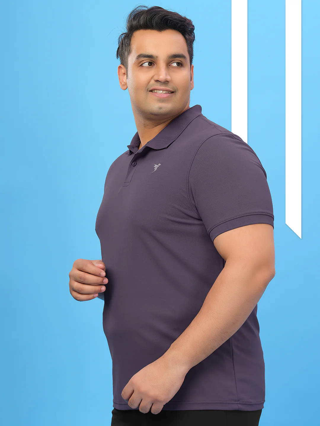 Men Plus Size Solid Polo T-shirt with MATPIQ - Image 5