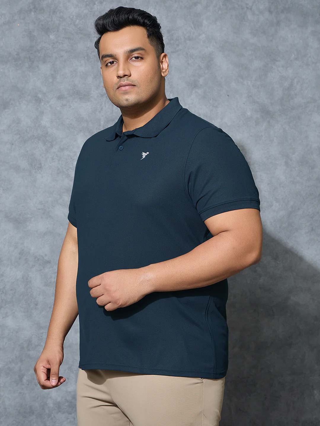 Men Plus Size Solid Polo T-shirt with MATPIQ - Image 3