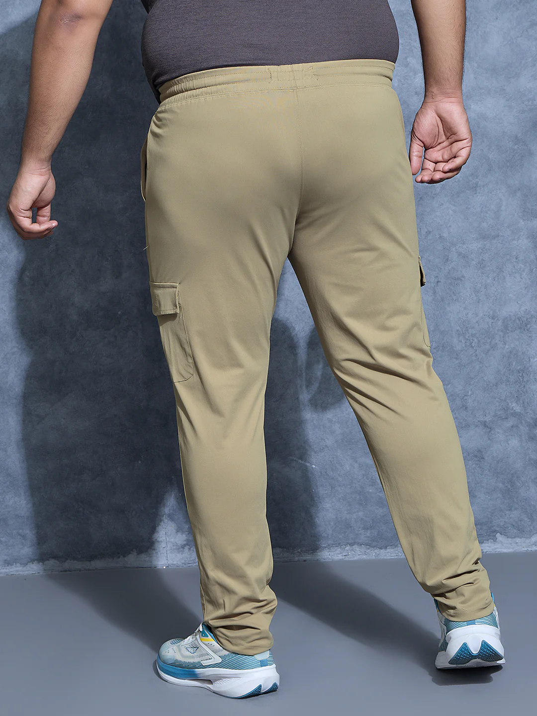 Men Plus Size Solid Relax Fit Cargo Trackpants with DURACOOL+ - Image 3