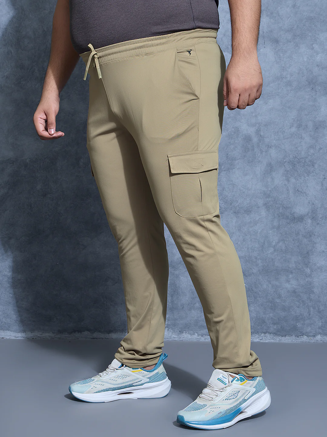 Men Plus Size Solid Relax Fit Cargo Trackpants with DURACOOL+ - Image 5