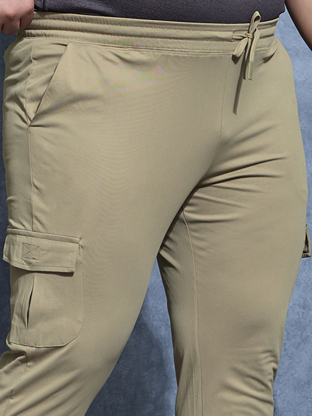 Men Plus Size Solid Relax Fit Cargo Trackpants with DURACOOL+ - Image 6