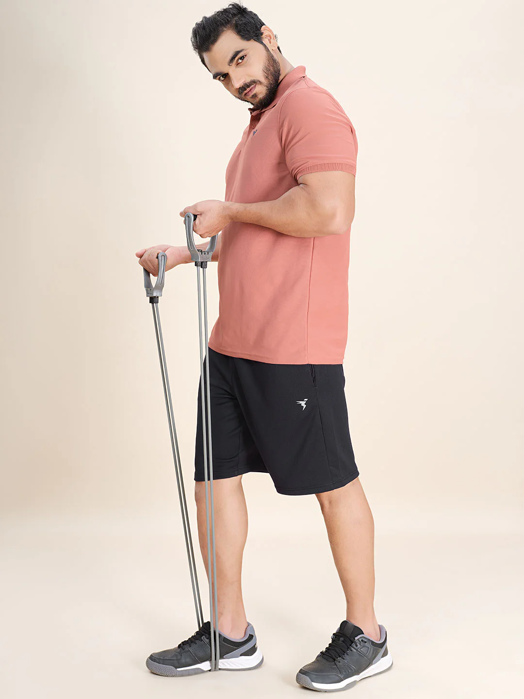 Men Plus Size Solid Slim Fit Active Shorts with TECHNO DRY - Image 2