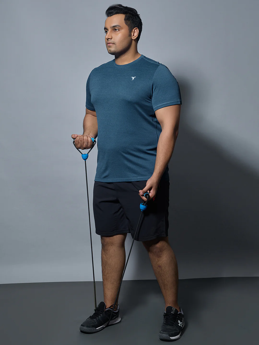 Men Plus Size Solid Slim Fit Crew Neck T-shirt with DOUBLE COOL - Image 5