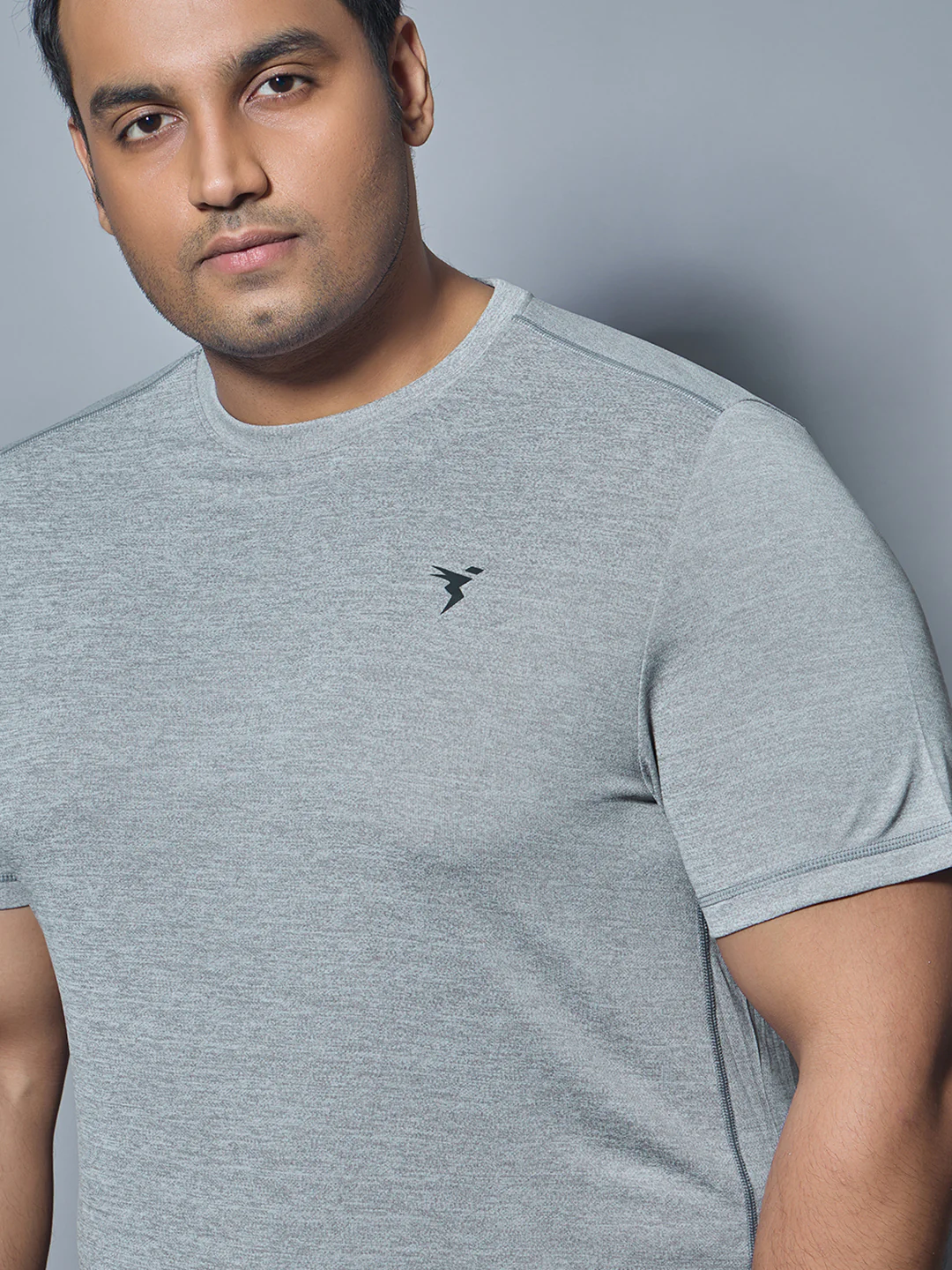 Men Plus Size Solid Slim Fit Crew Neck T-shirt with DOUBLE COOL - Image 5