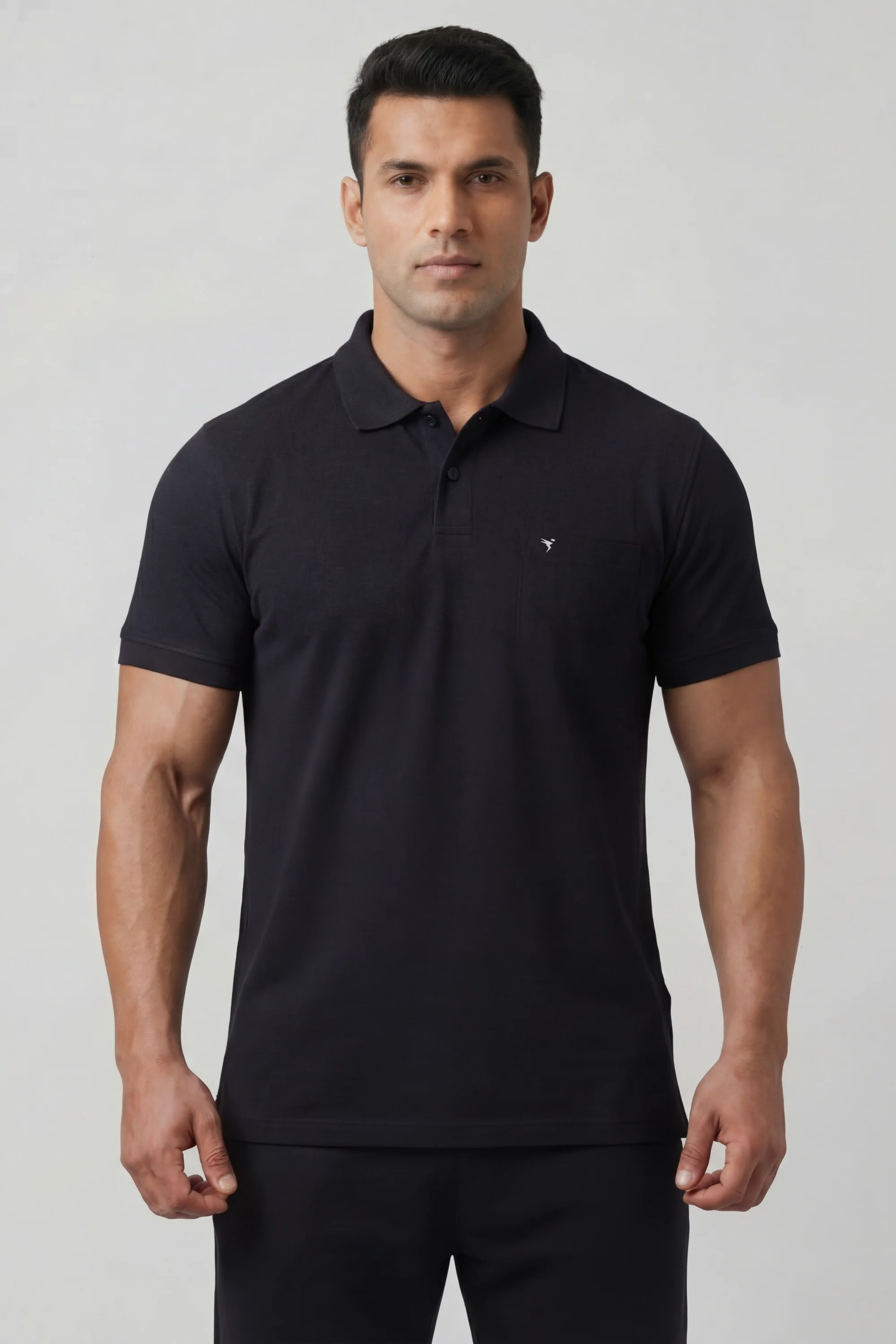 Men Plus Size Solid Slim Fit Polo T-shirt with MATPIQ - Image 2