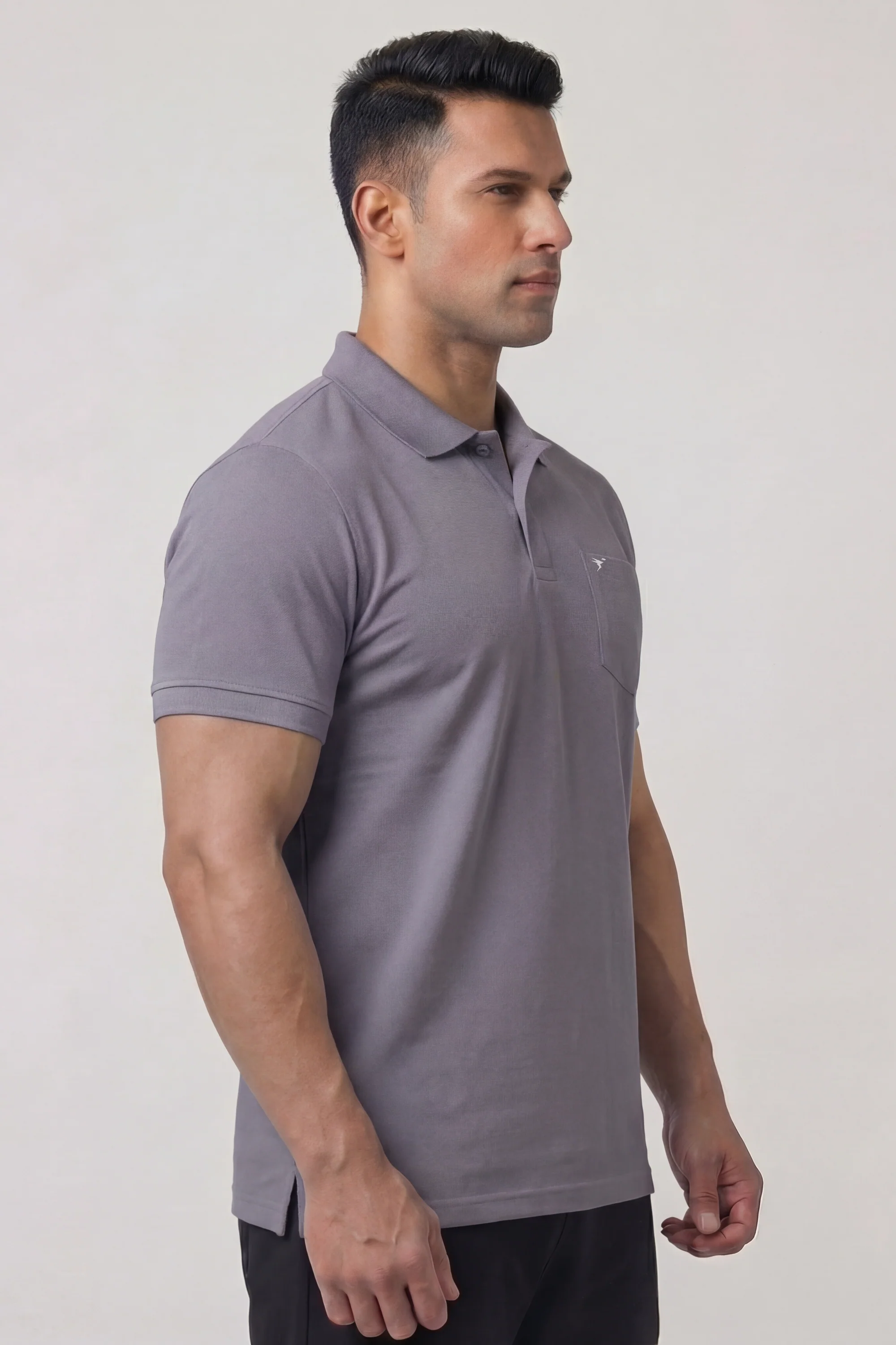 Men Plus Size Solid Slim Fit Polo T-shirt with MATPIQ - Image 3
