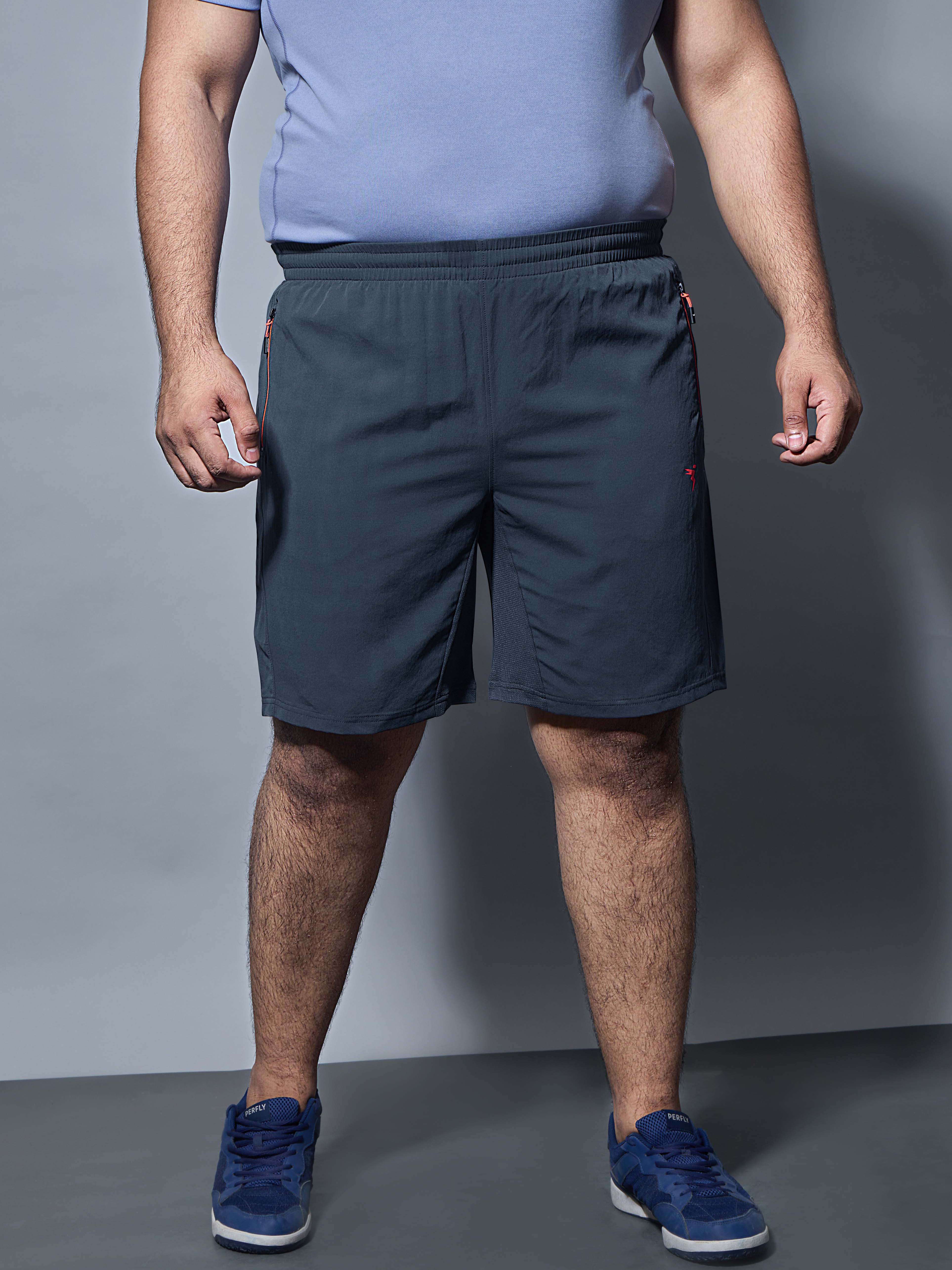 Men Plus Size Solid Slim Fit Shorts with TECHNOLITE - Image 2