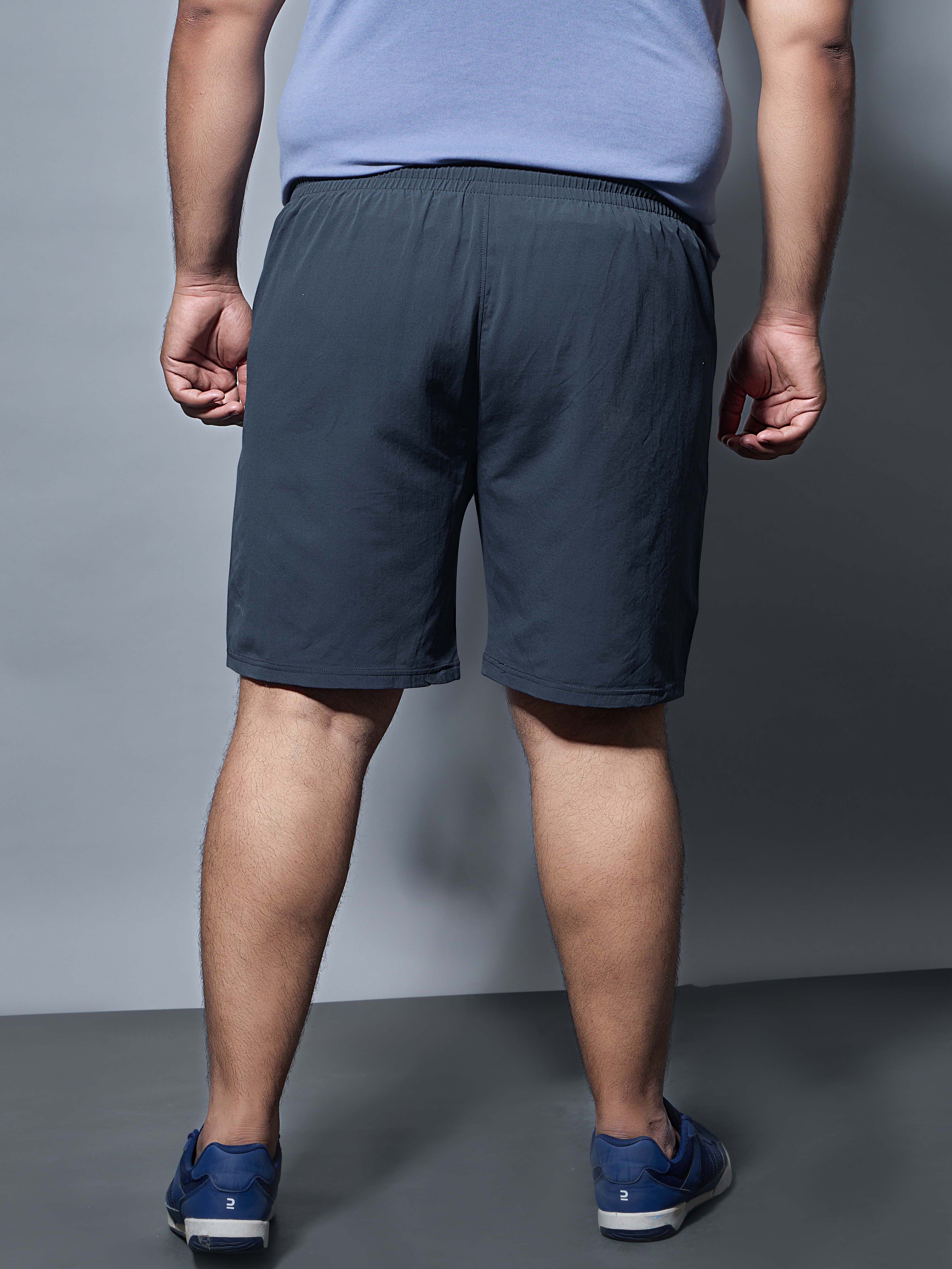 Men Plus Size Solid Slim Fit Shorts with TECHNOLITE - Image 3