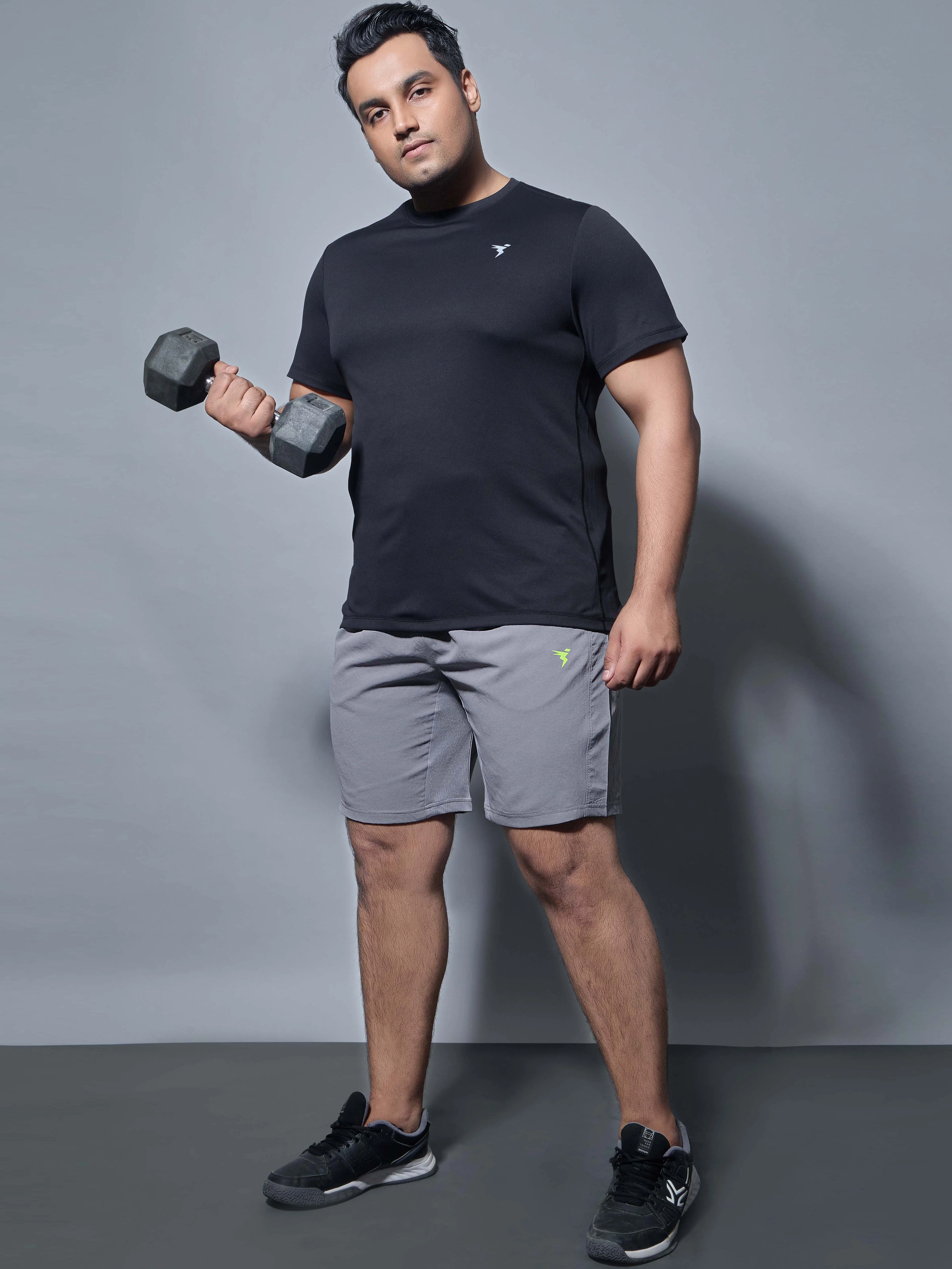 Men Plus Size Solid Slim Fit Shorts with TECHNOLITE - Image 4