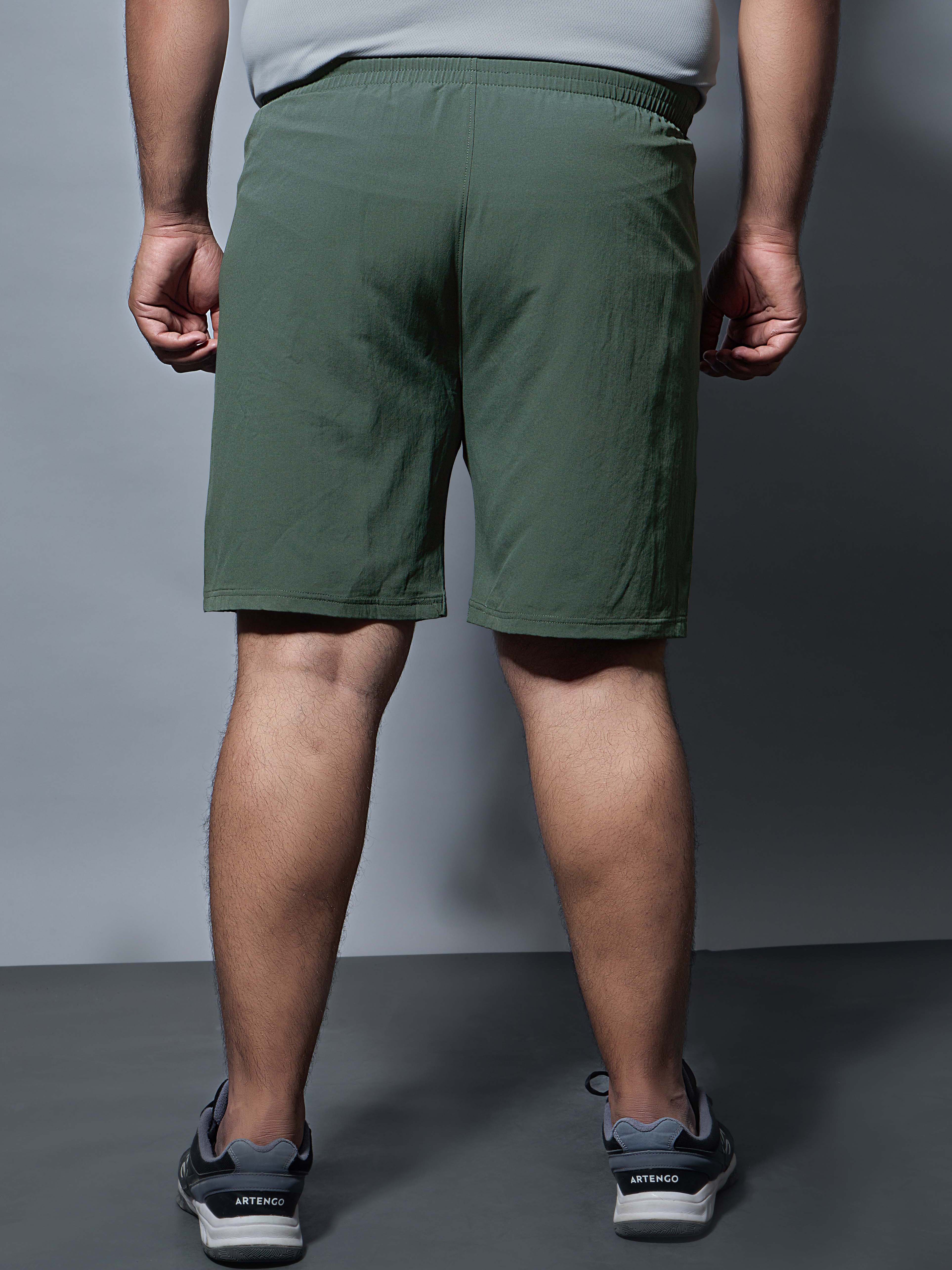 Men Plus Size Solid Slim Fit Shorts with TECHNOLITE - Image 3