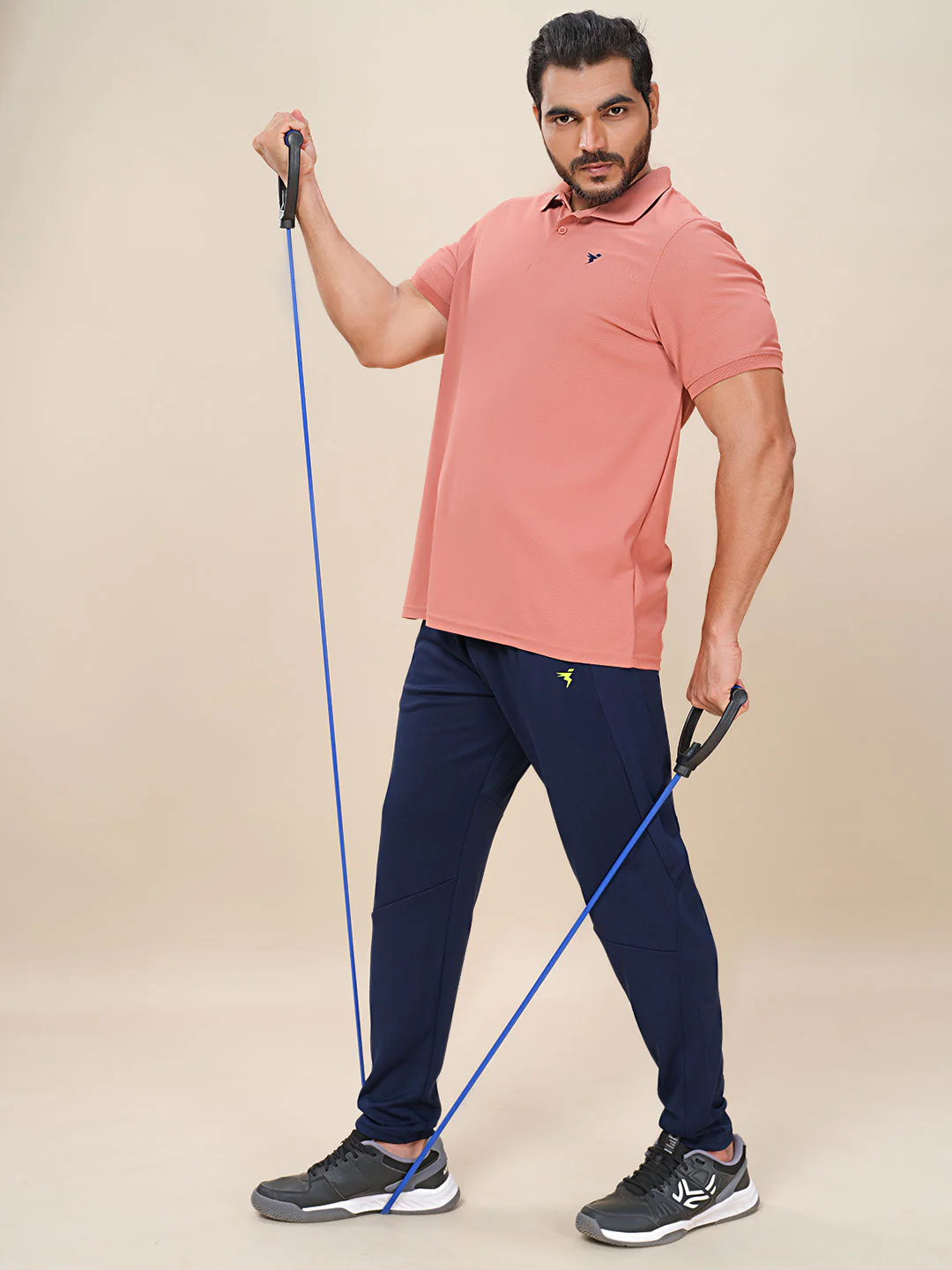 Men Plus Size Solid Slim Fit Trackpants with TECHNO DRY - Image 4