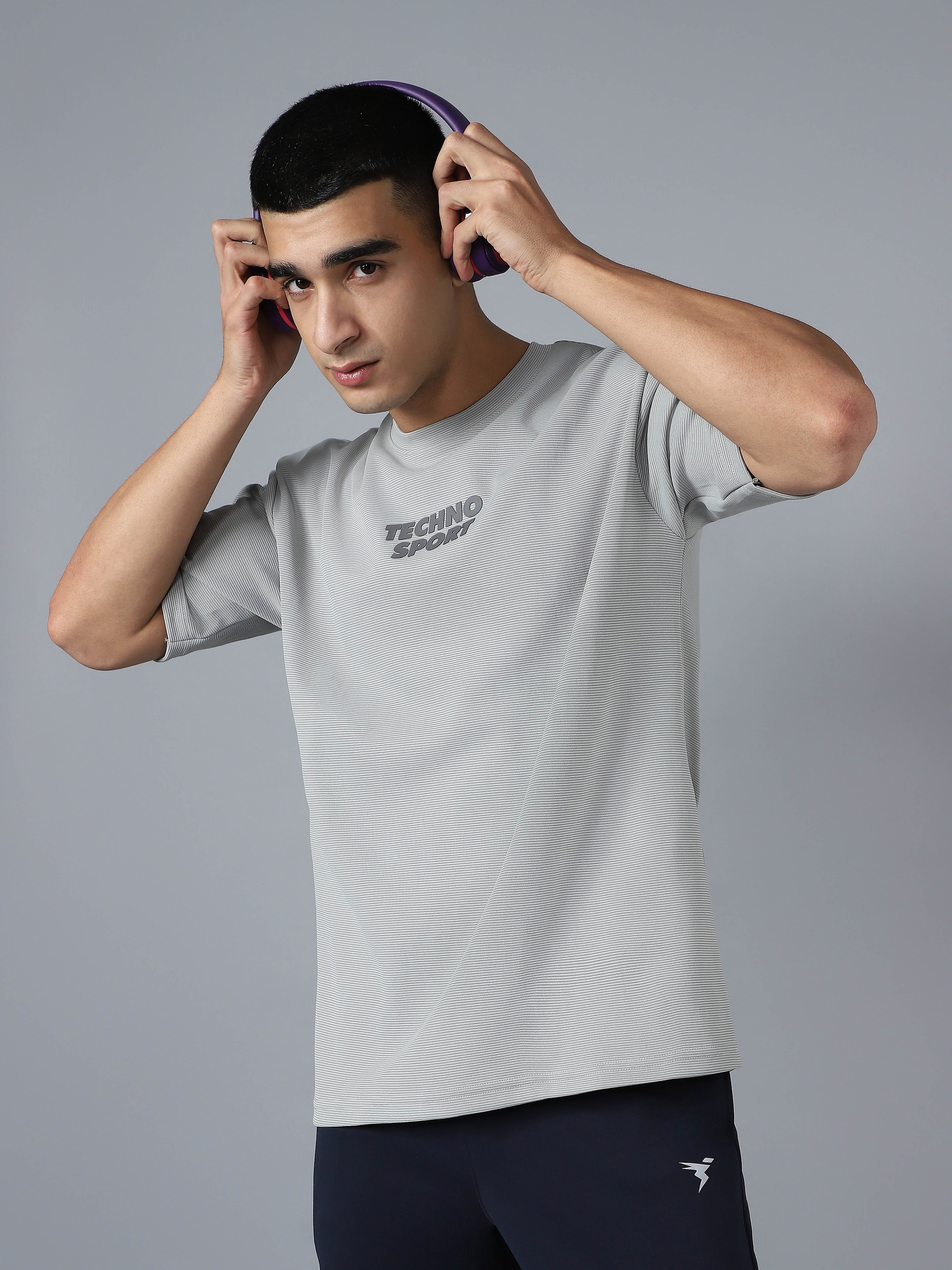 Men Printed Oversized Round Neck T-shirt with COTFLEX