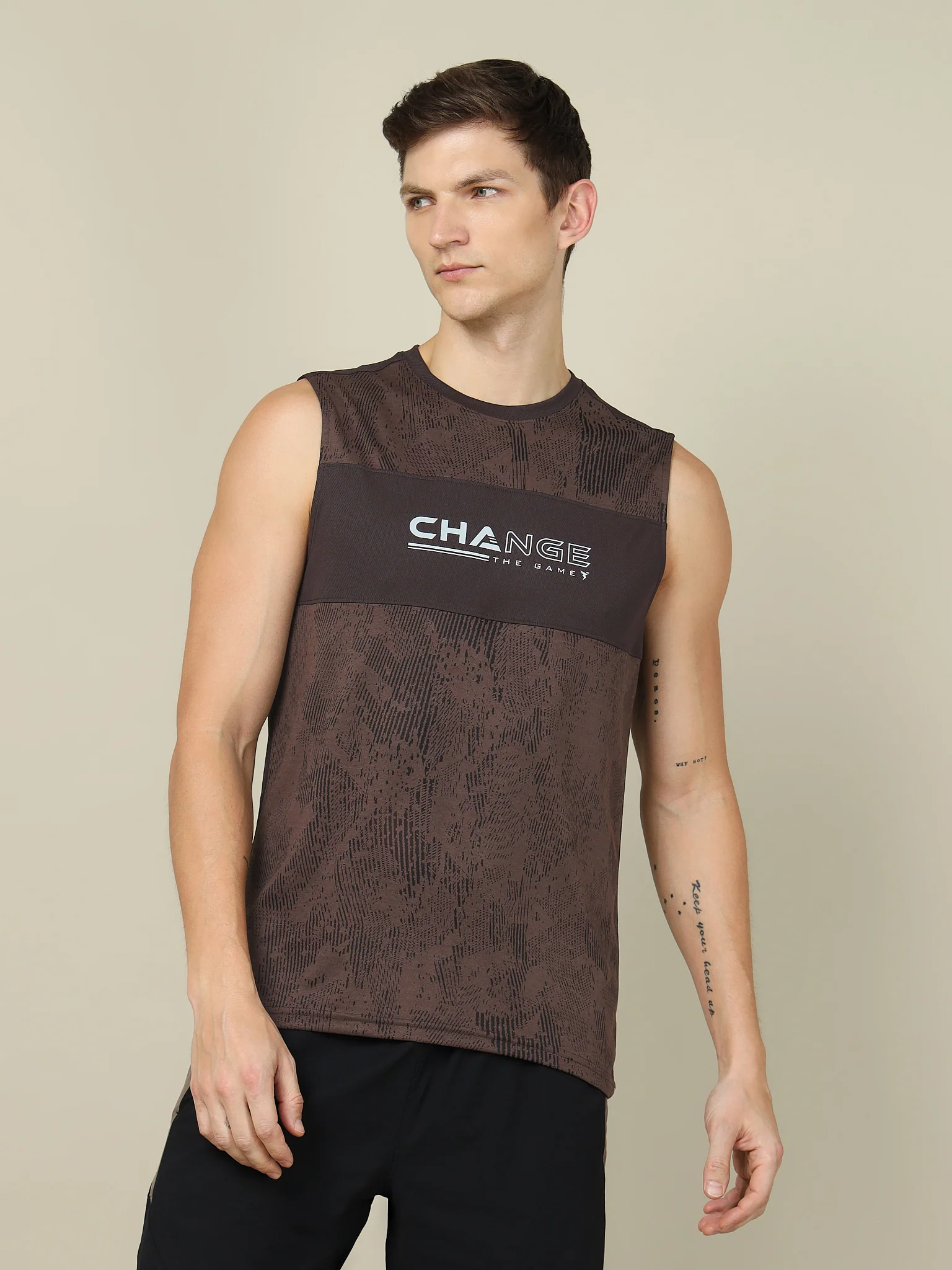 Men Printed Slim Fit Crew Neck Innerwear Vest with TECHNO COOL+ - Image 2