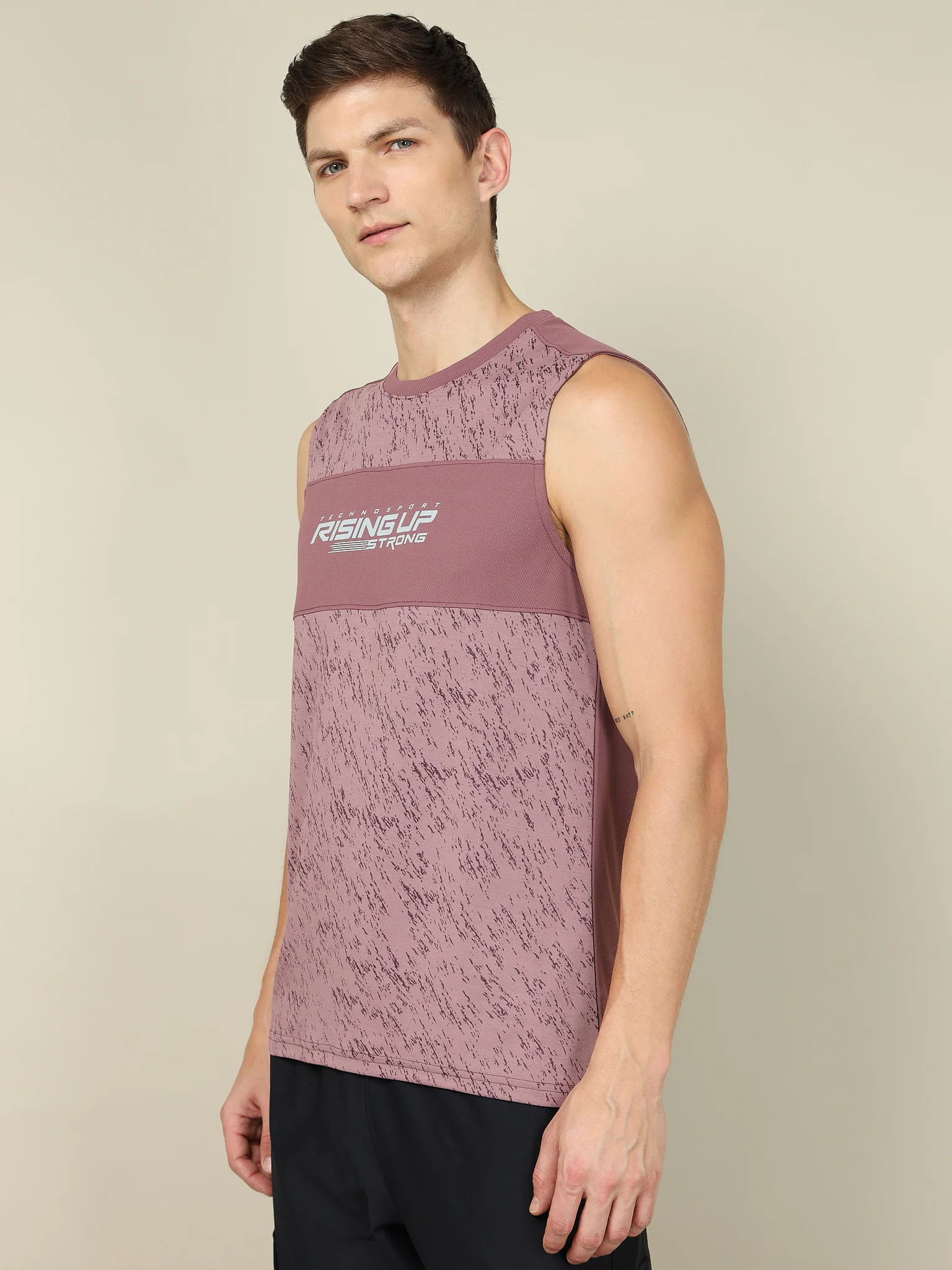 Men Printed Slim Fit Crew Neck Innerwear Vest with TECHNO COOL+ (Pack Of 2) - Image 9