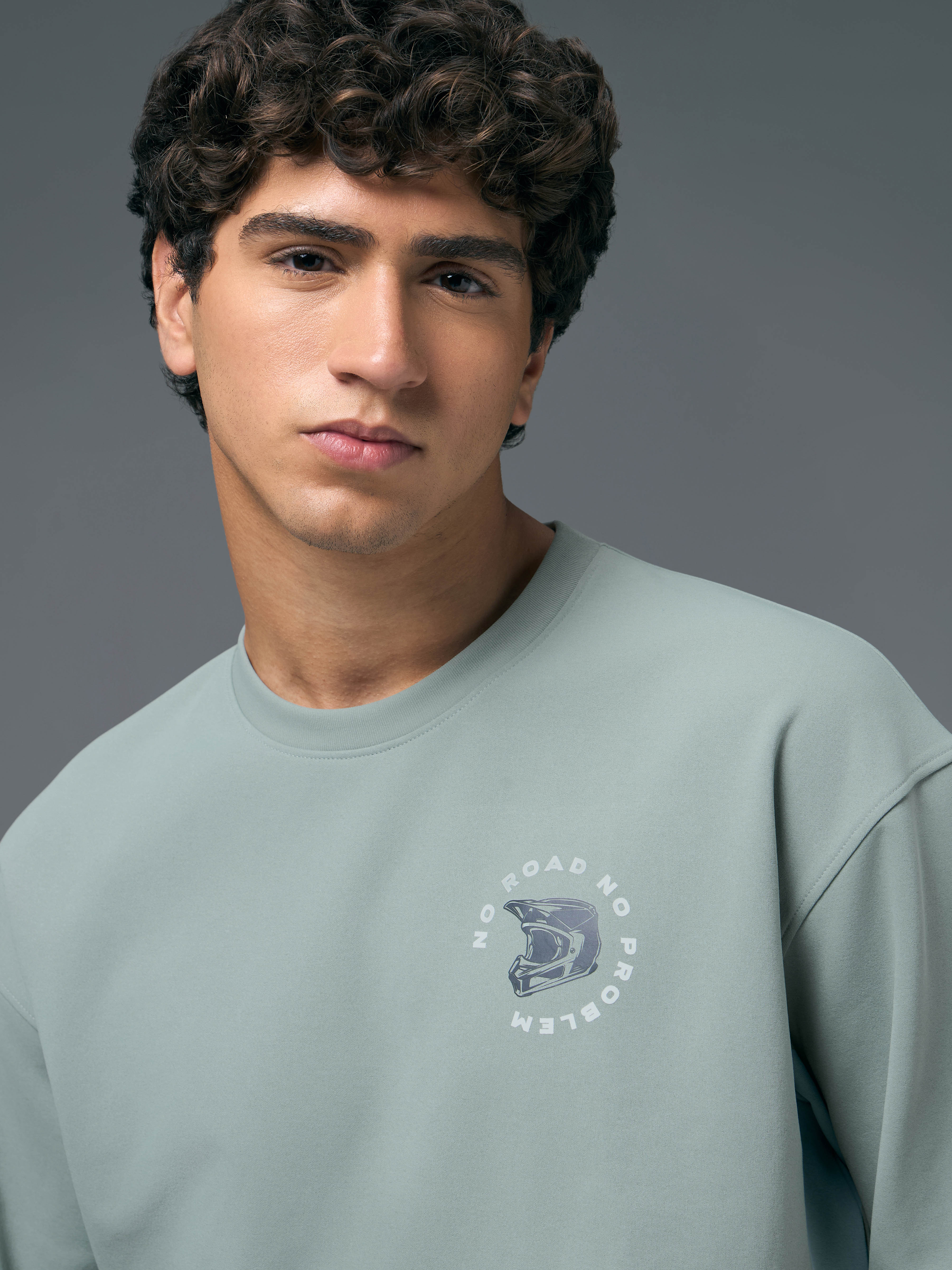 Men Printed Slim Fit Crew Neck Sweatshirt with ELASTO PLUS - Image 6