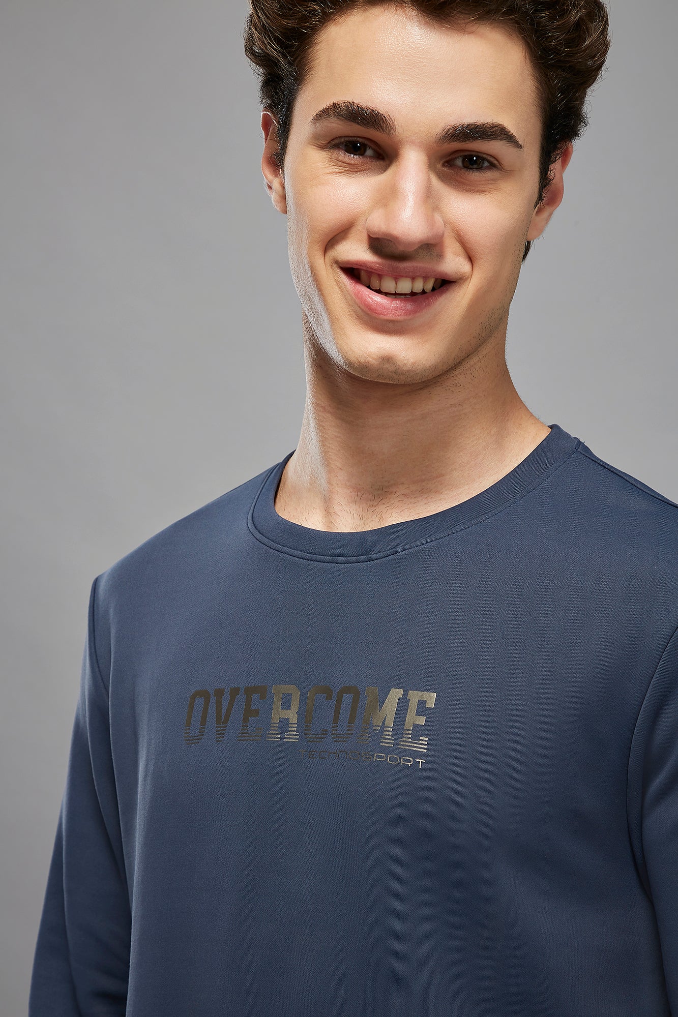 Men Printed Slim Fit Crew Neck Sweatshirt with ELASTO PLUS - Image 6