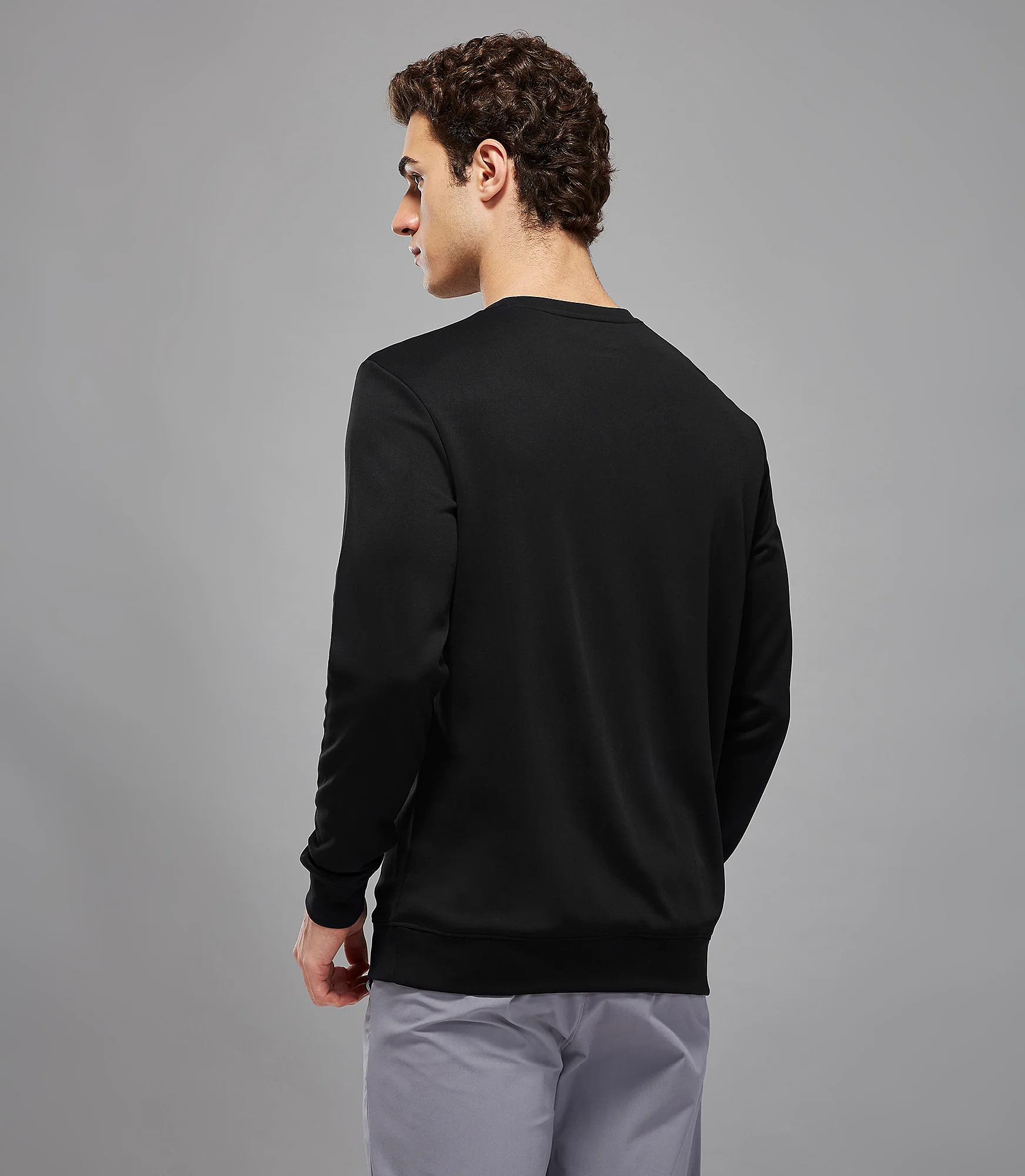 Men Printed Slim Fit Crew Neck Sweatshirt with ELASTO PLUS - Image 3