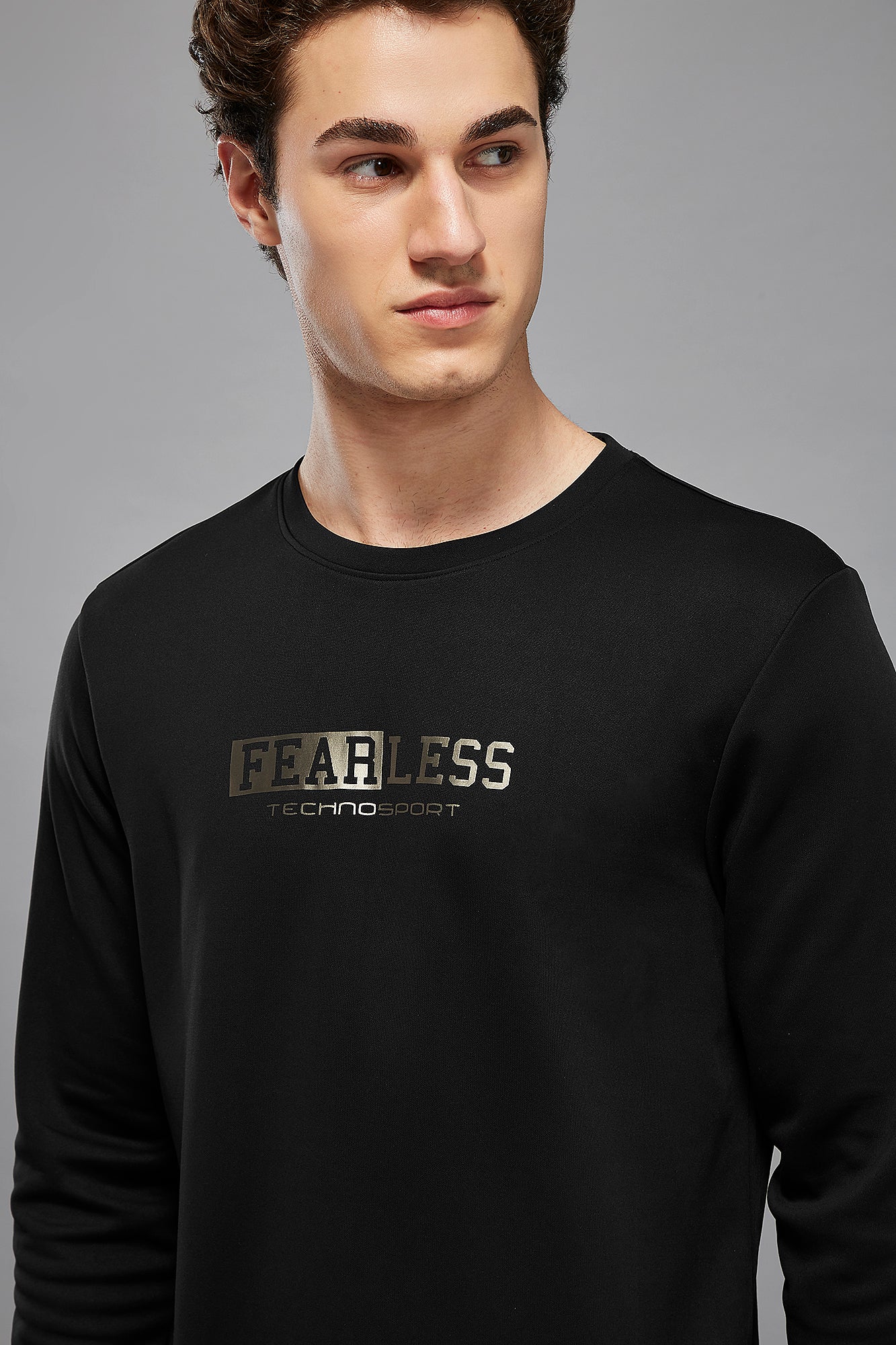 Men Printed Slim Fit Crew Neck Sweatshirt with ELASTO PLUS - Image 5