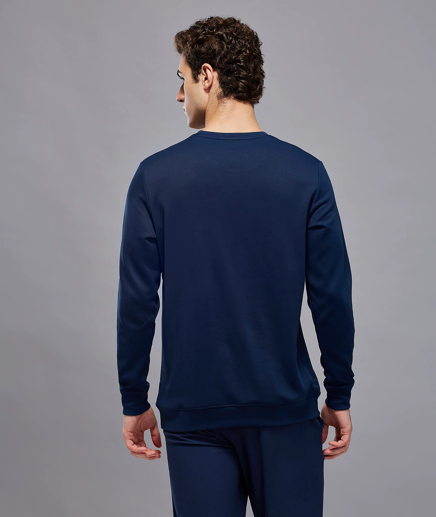 Men Printed Slim Fit Crew Neck Sweatshirt with ELASTO PLUS - Image 3