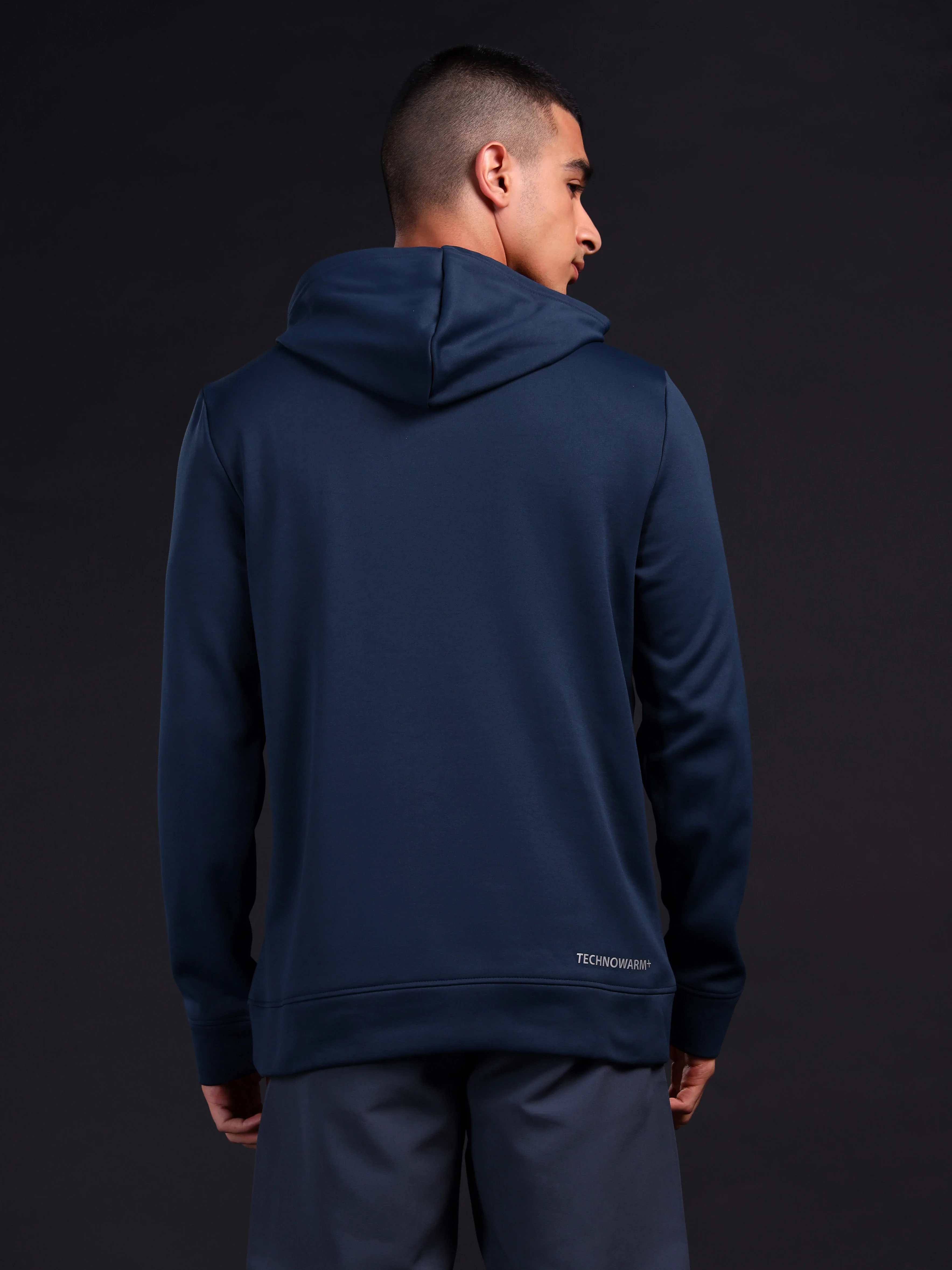 Men Printed Slim Fit Hooded Sweatshirt with TECHNOWARM+ - Image 2
