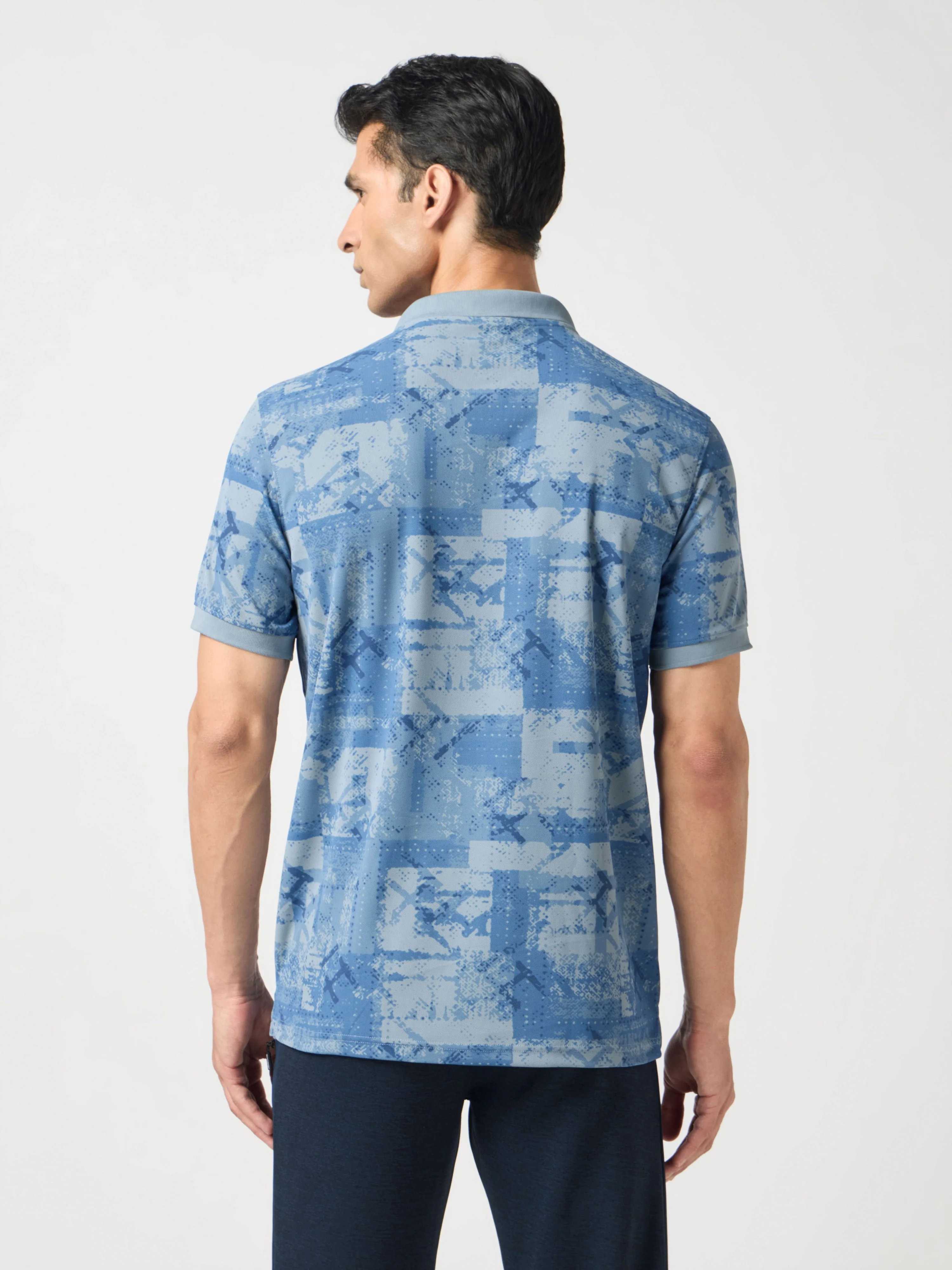 Men Printed Slim Fit Polo Sports T-shirt with MATPIQ - Image 3