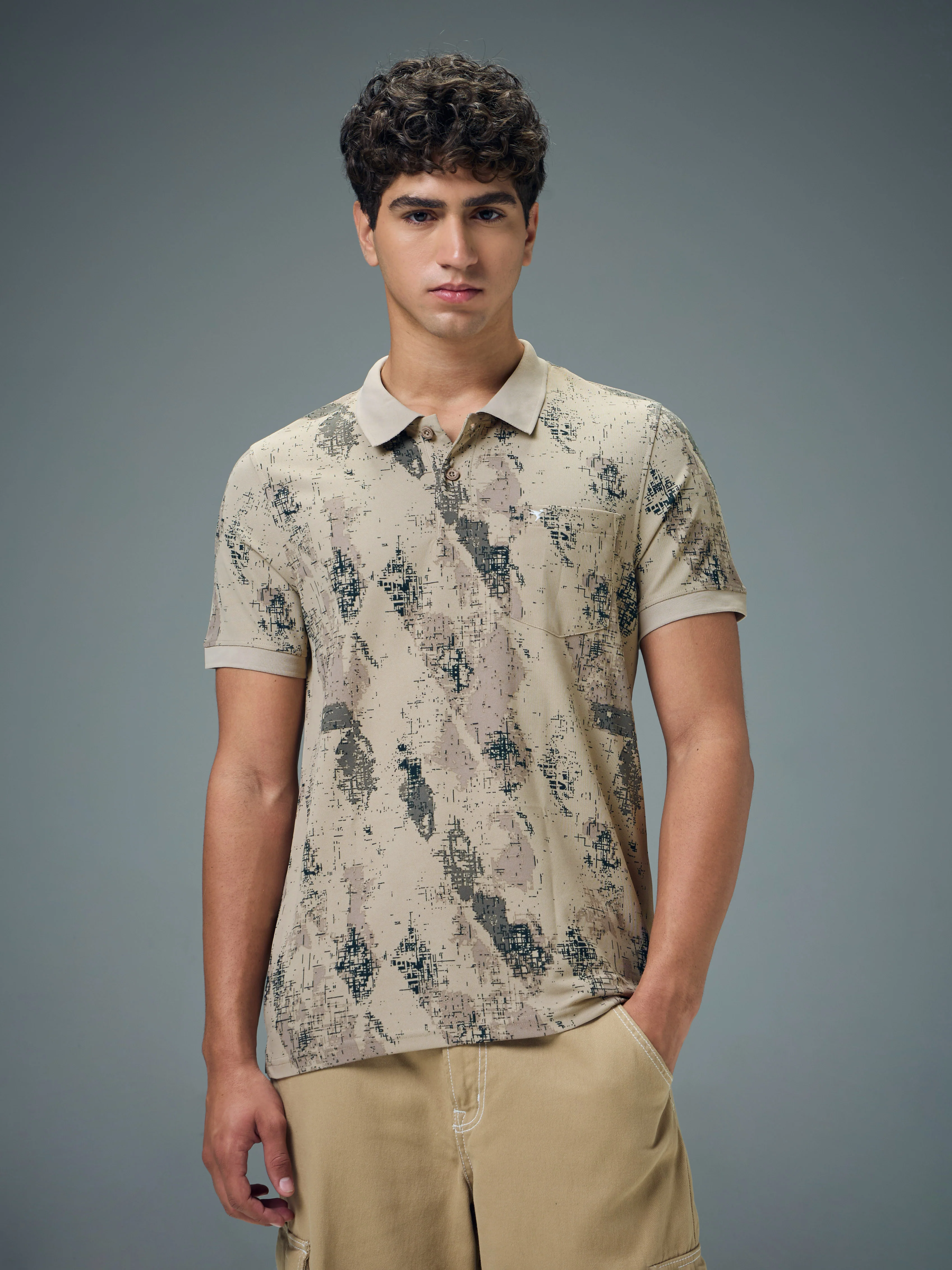 Men Printed Slim Fit Polo Sports T-shirt with MATPIQ - Image 2