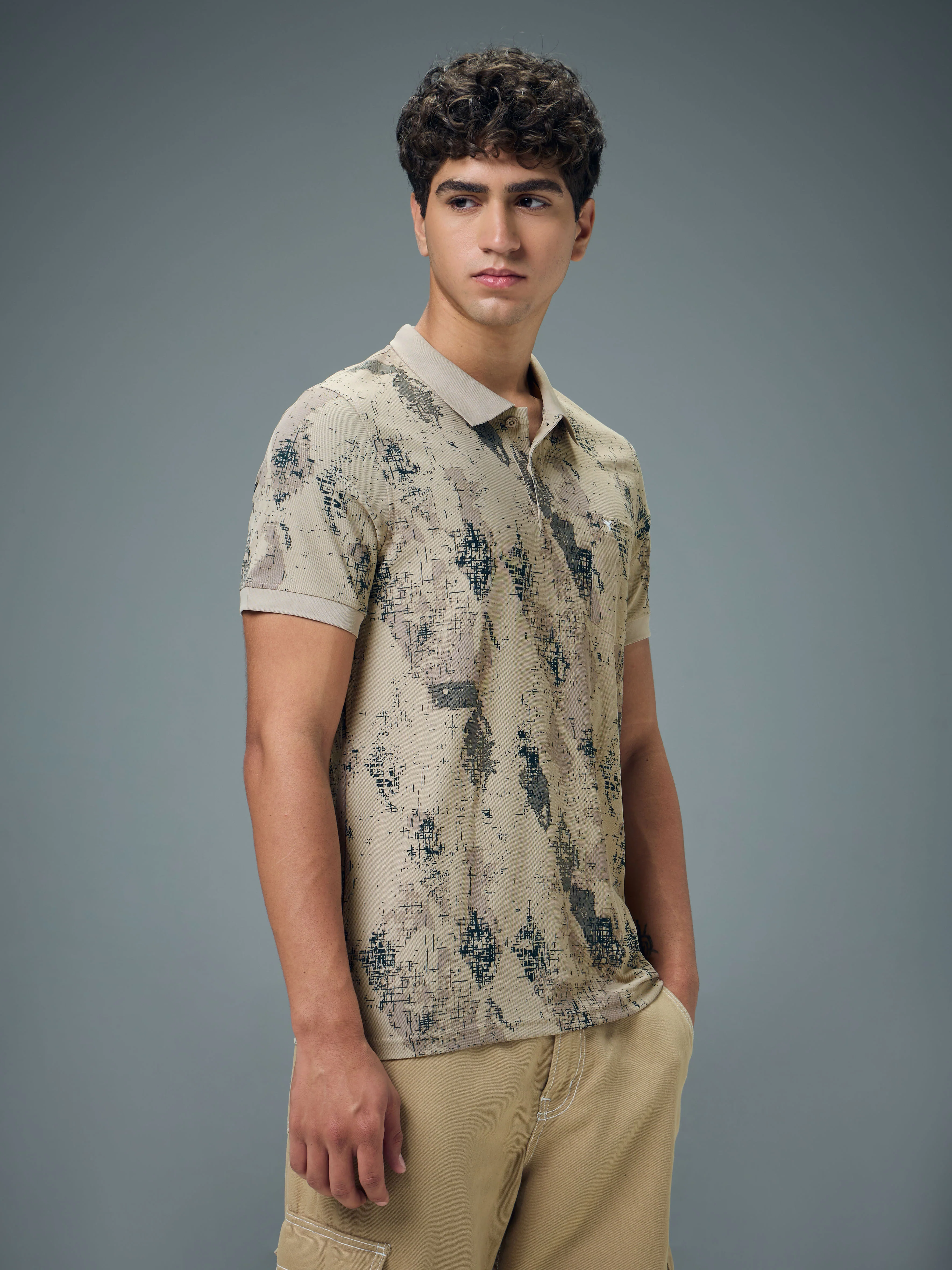 Men Printed Slim Fit Polo Sports T-shirt with MATPIQ - Image 4