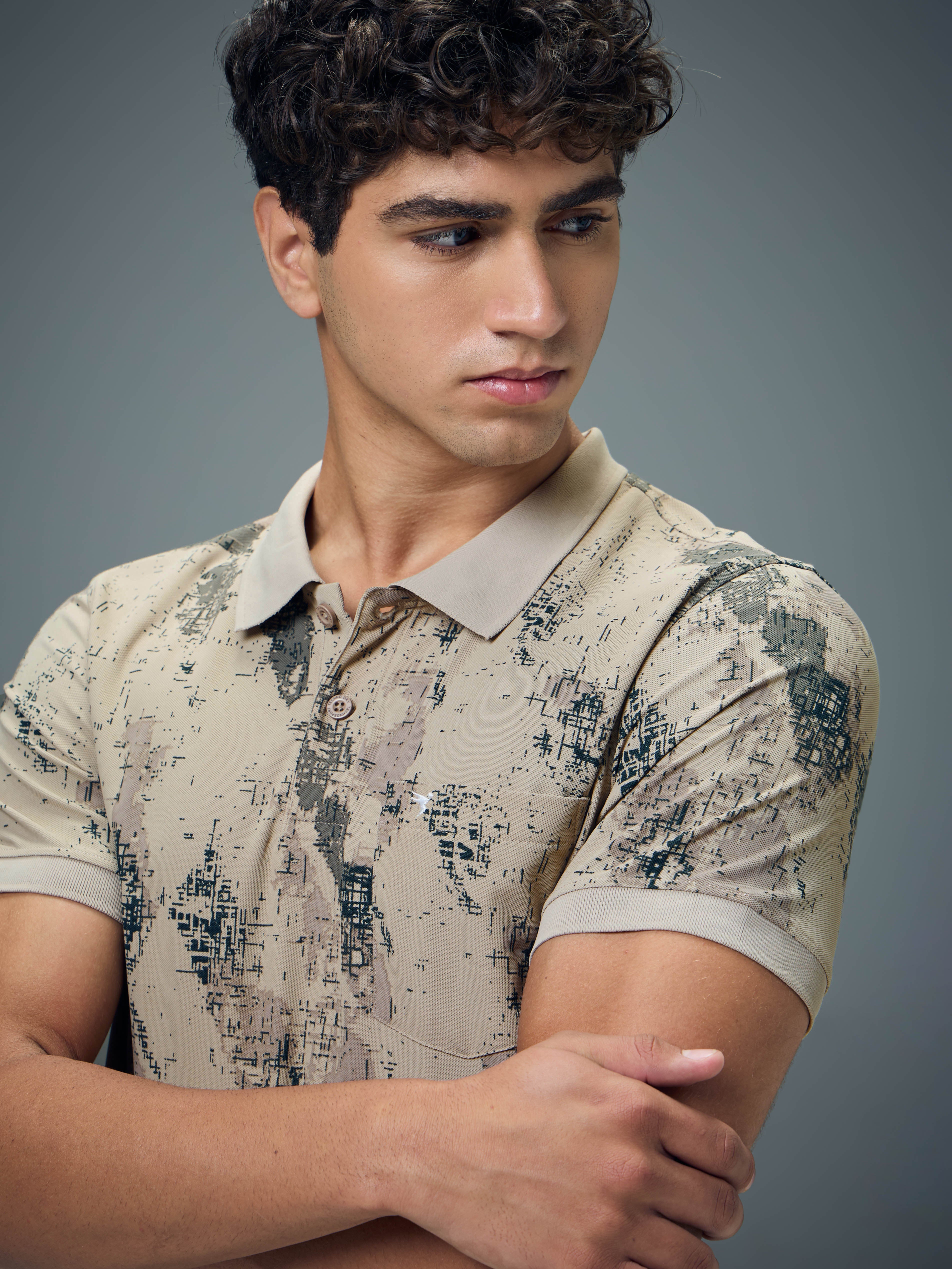 Men Printed Slim Fit Polo Sports T-shirt with MATPIQ - Image 6