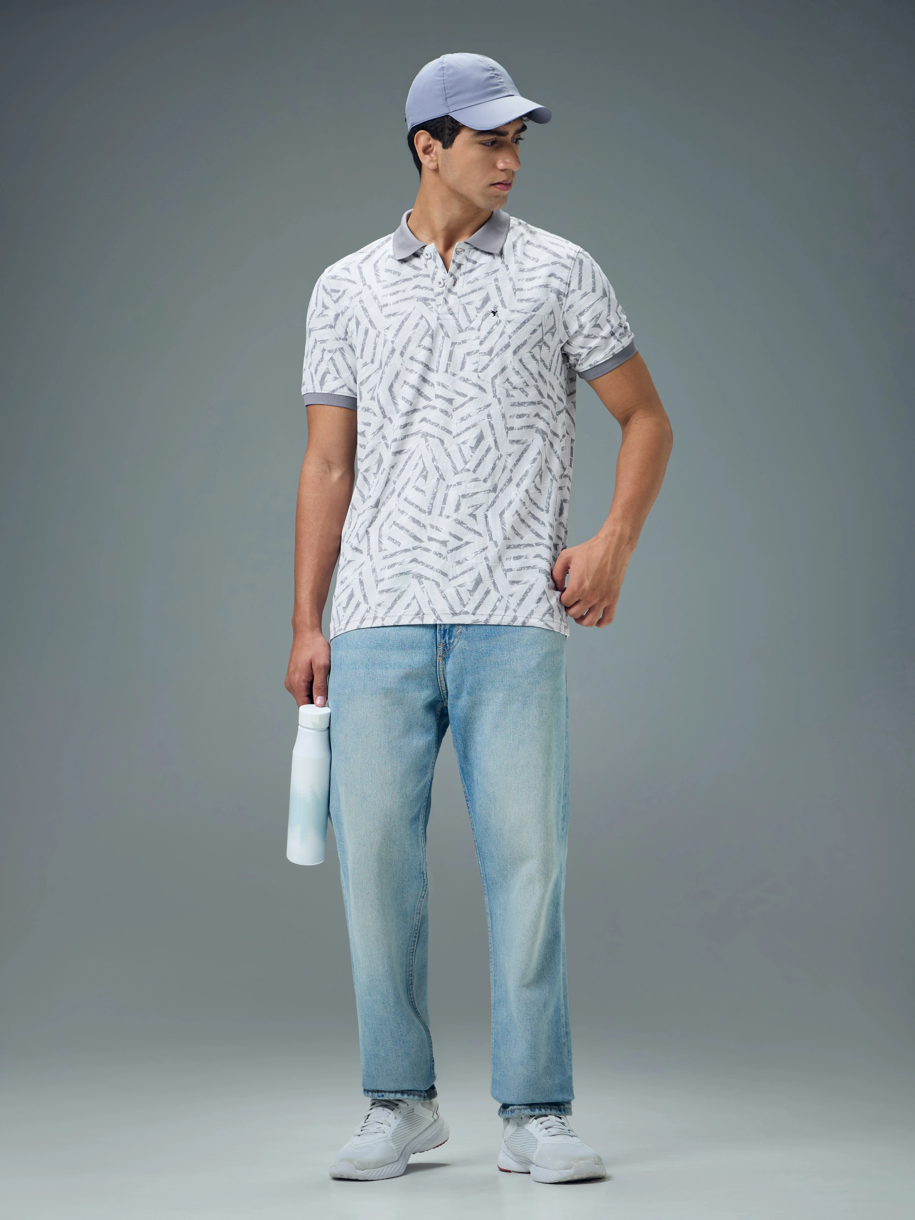 Men Printed Slim Fit Polo Sports T-shirt with MATPIQ - Image 5