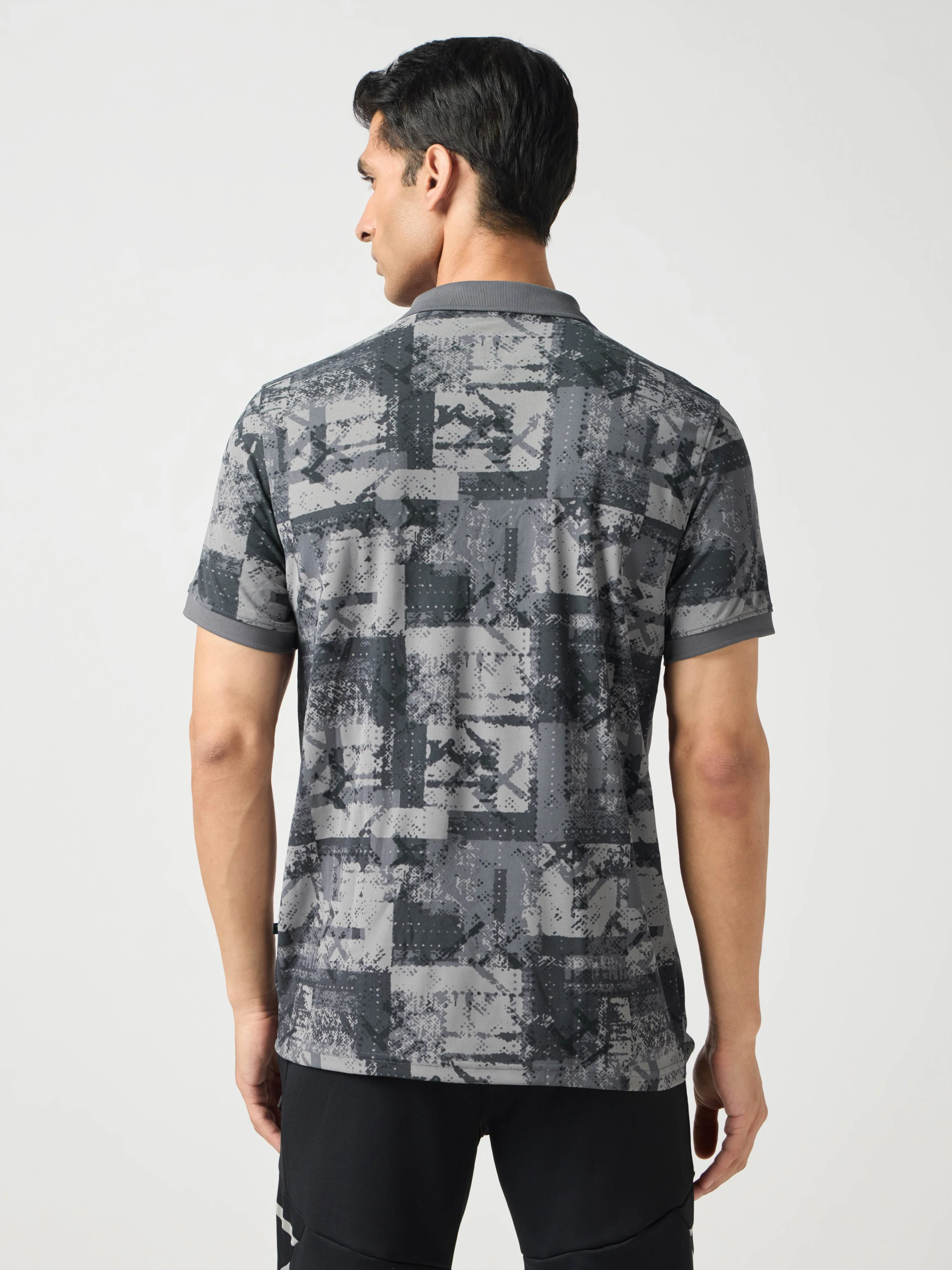 Men Printed Slim Fit Polo Sports T-shirt with MATPIQ - Image 3