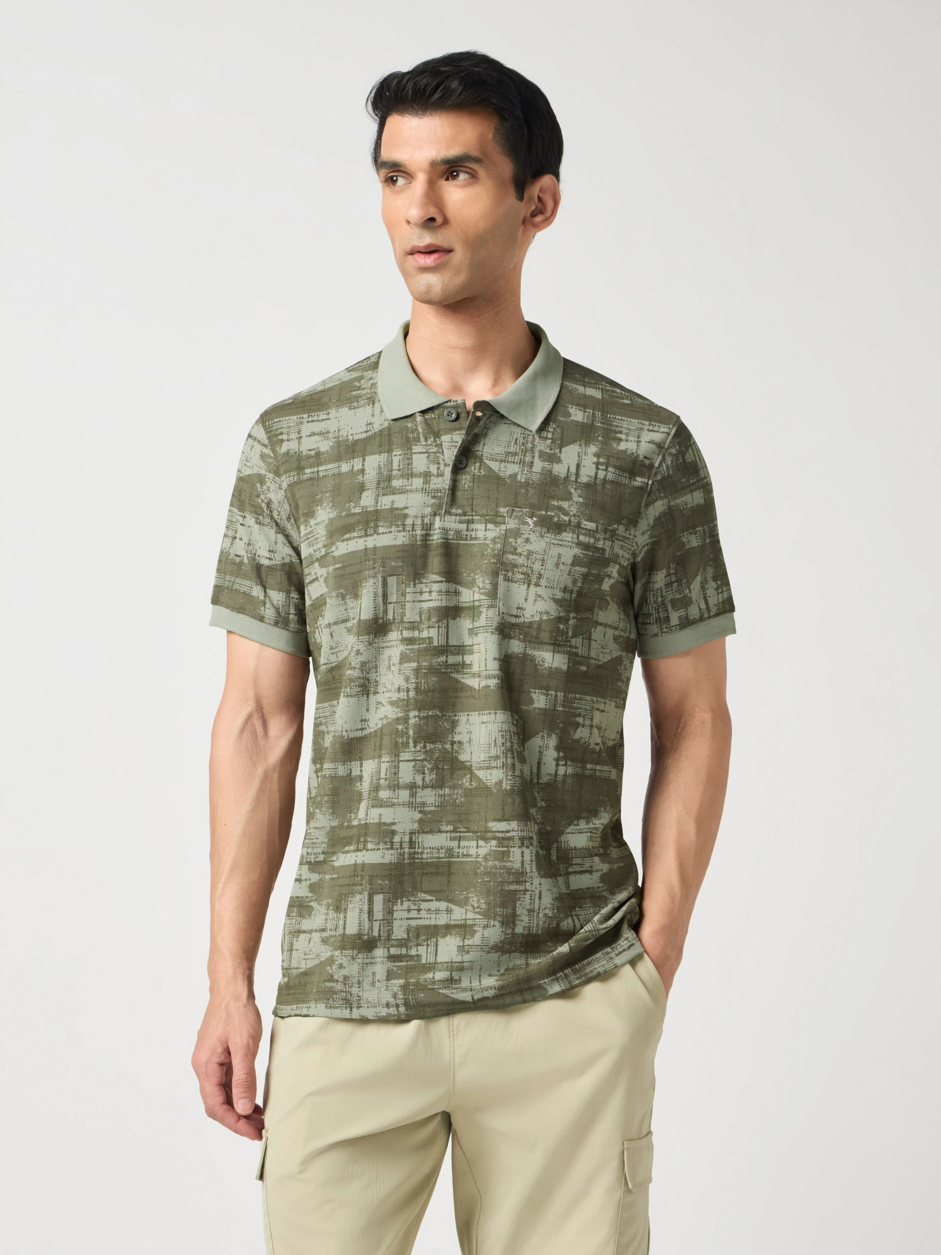 Men Printed Slim Fit Polo Sports T-shirt with MATPIQ - Image 2
