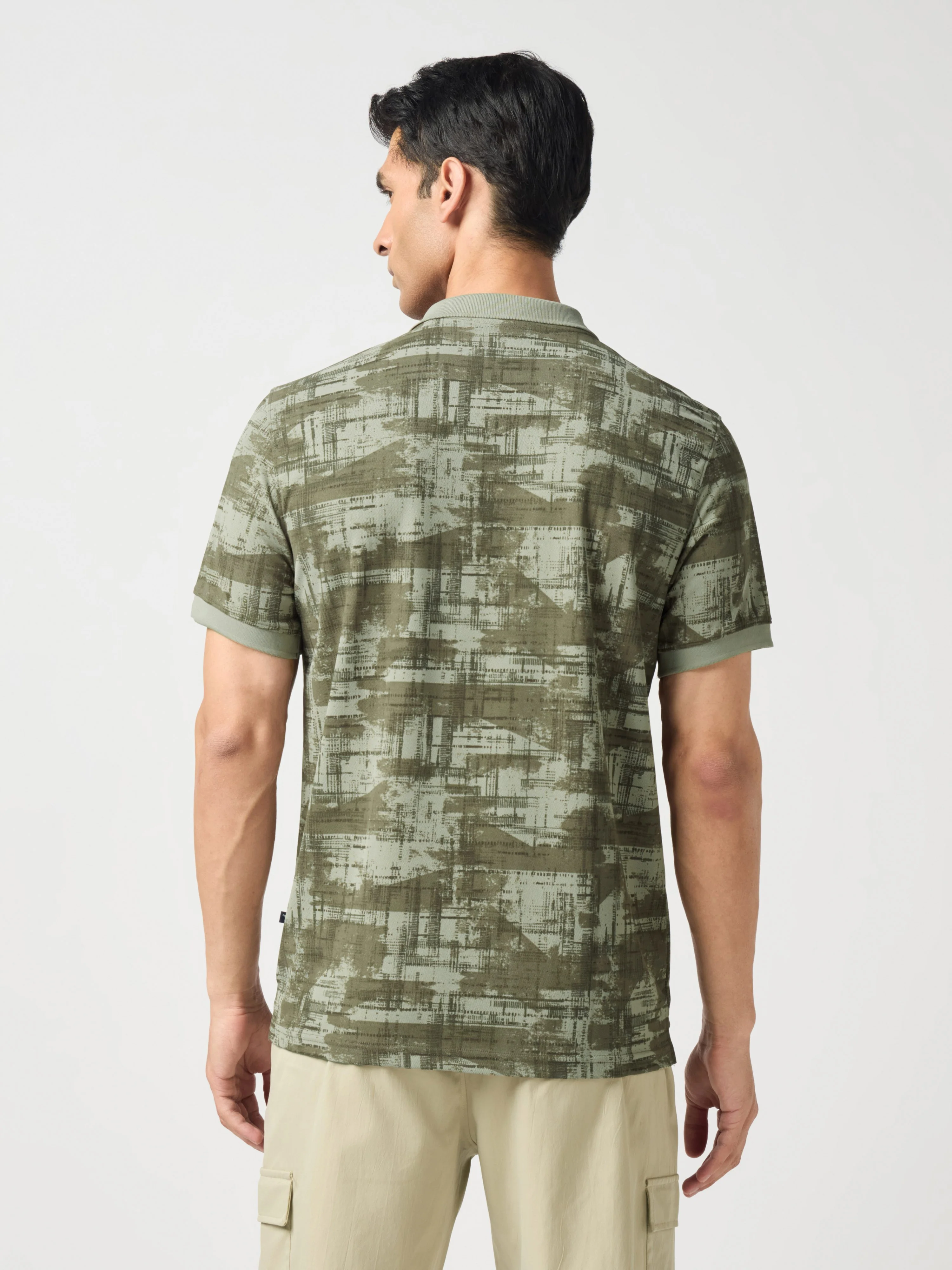Men Printed Slim Fit Polo Sports T-shirt with MATPIQ - Image 3