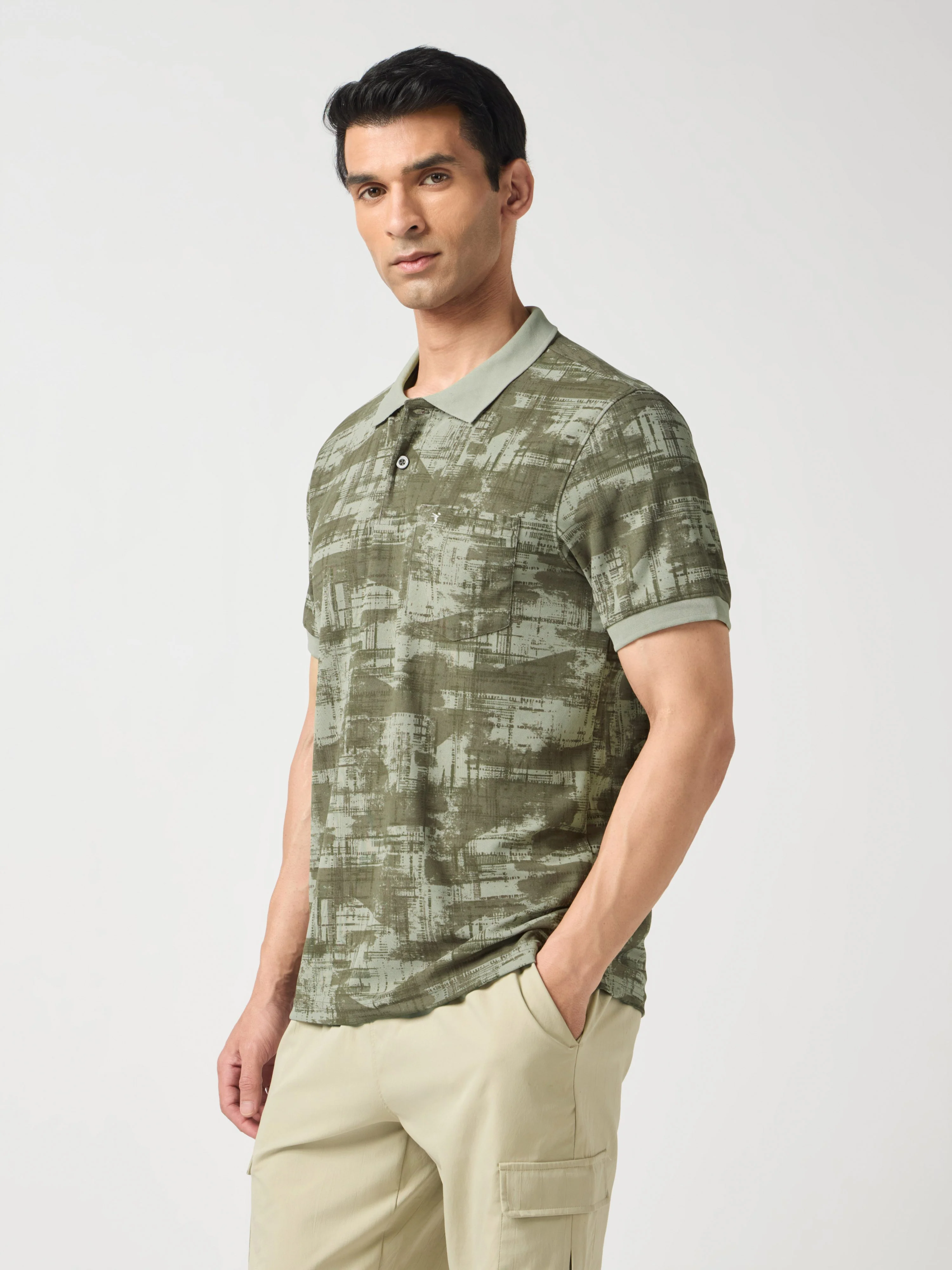 Men Printed Slim Fit Polo Sports T-shirt with MATPIQ - Image 4