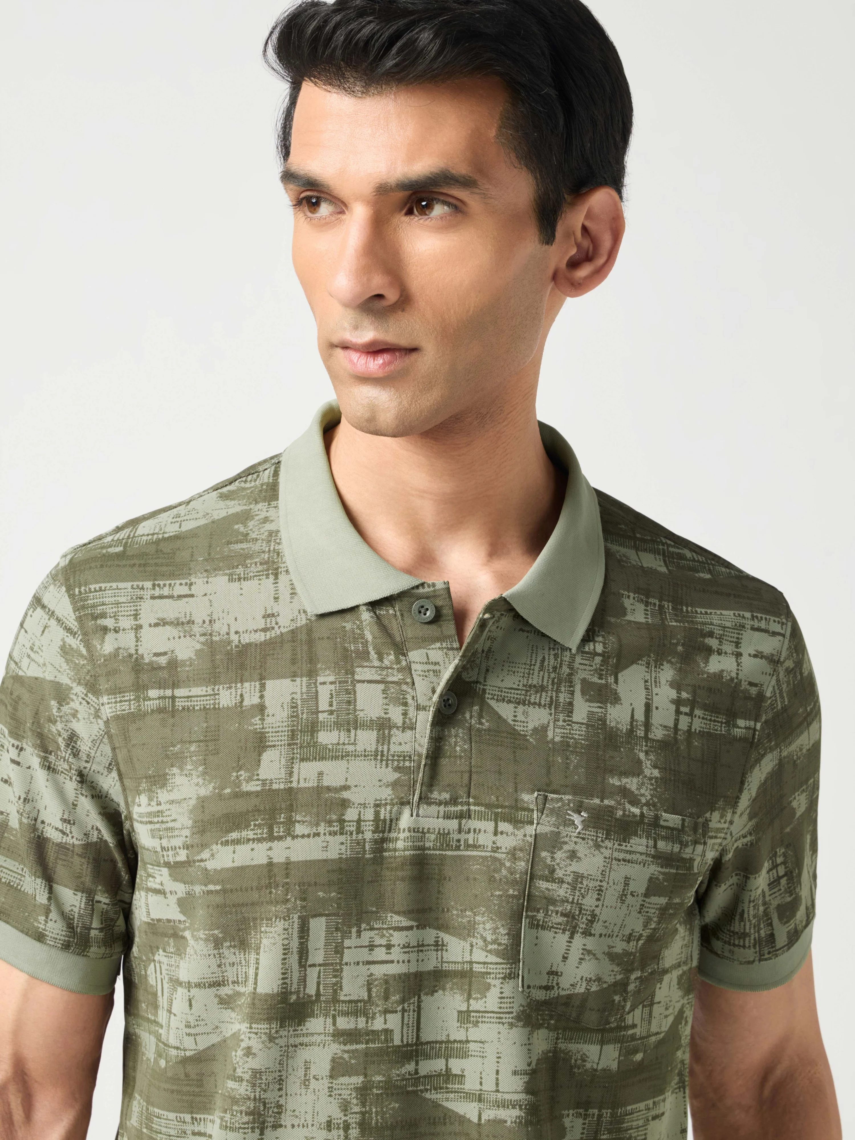 Men Printed Slim Fit Polo Sports T-shirt with MATPIQ - Image 5