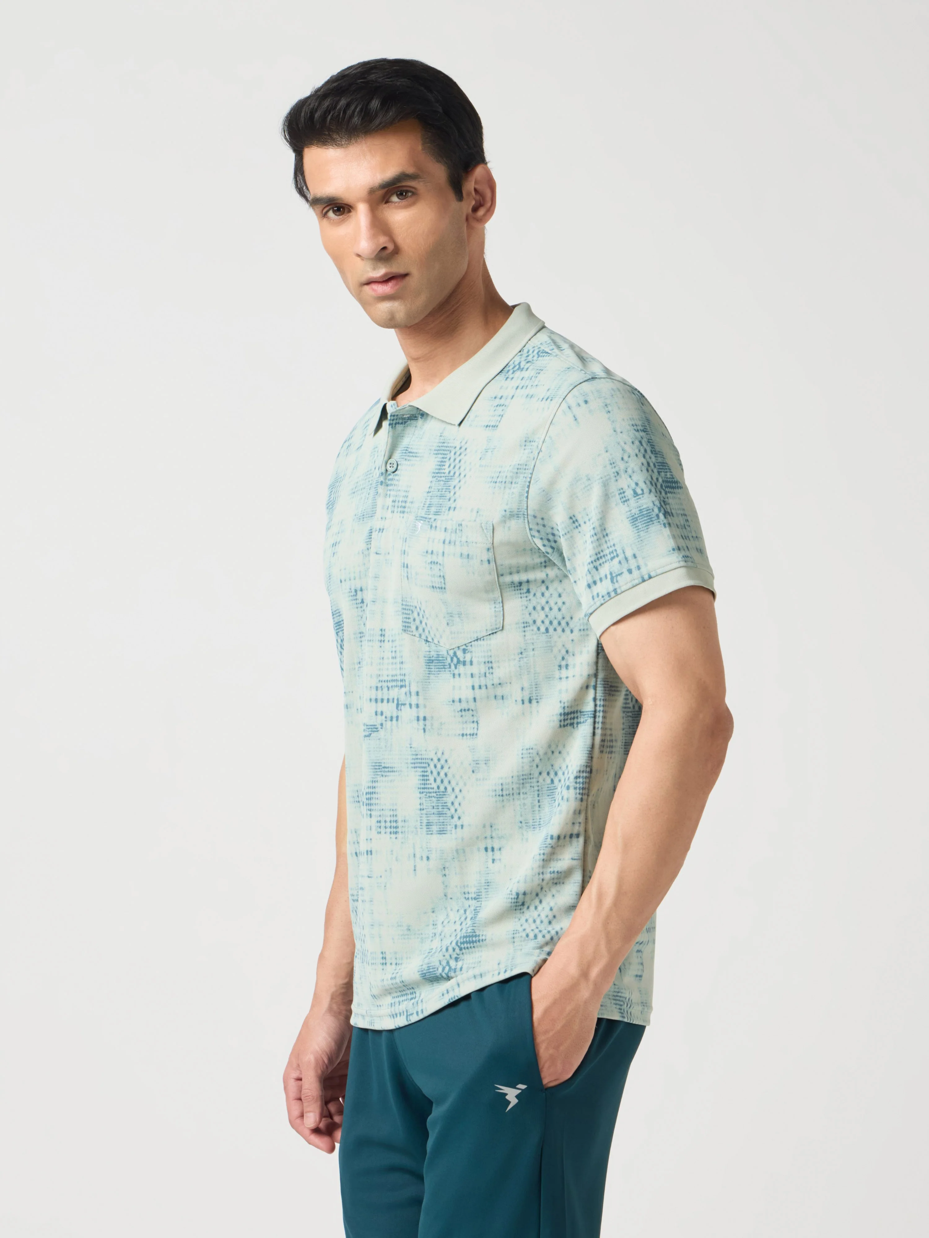 Men Printed Slim Fit Polo Sports T-shirt with MATPIQ - Image 4