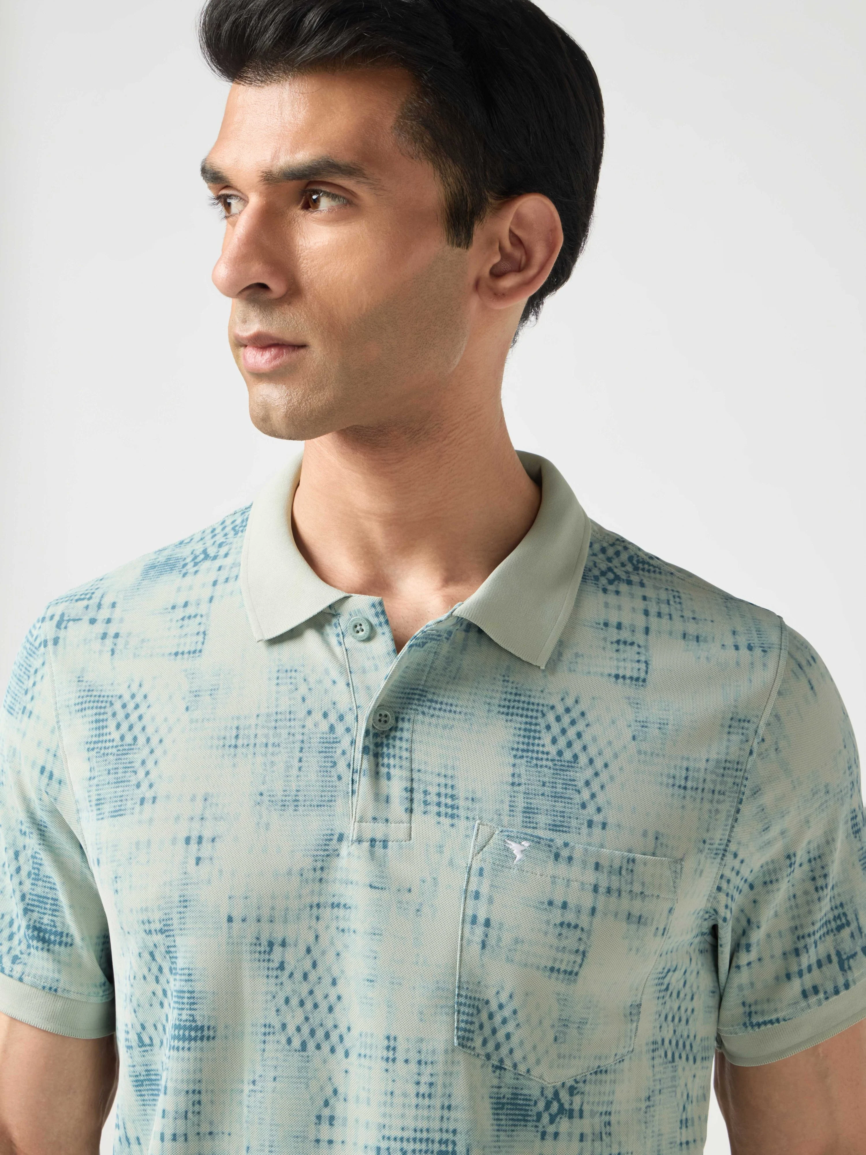 Men Printed Slim Fit Polo Sports T-shirt with MATPIQ - Image 5