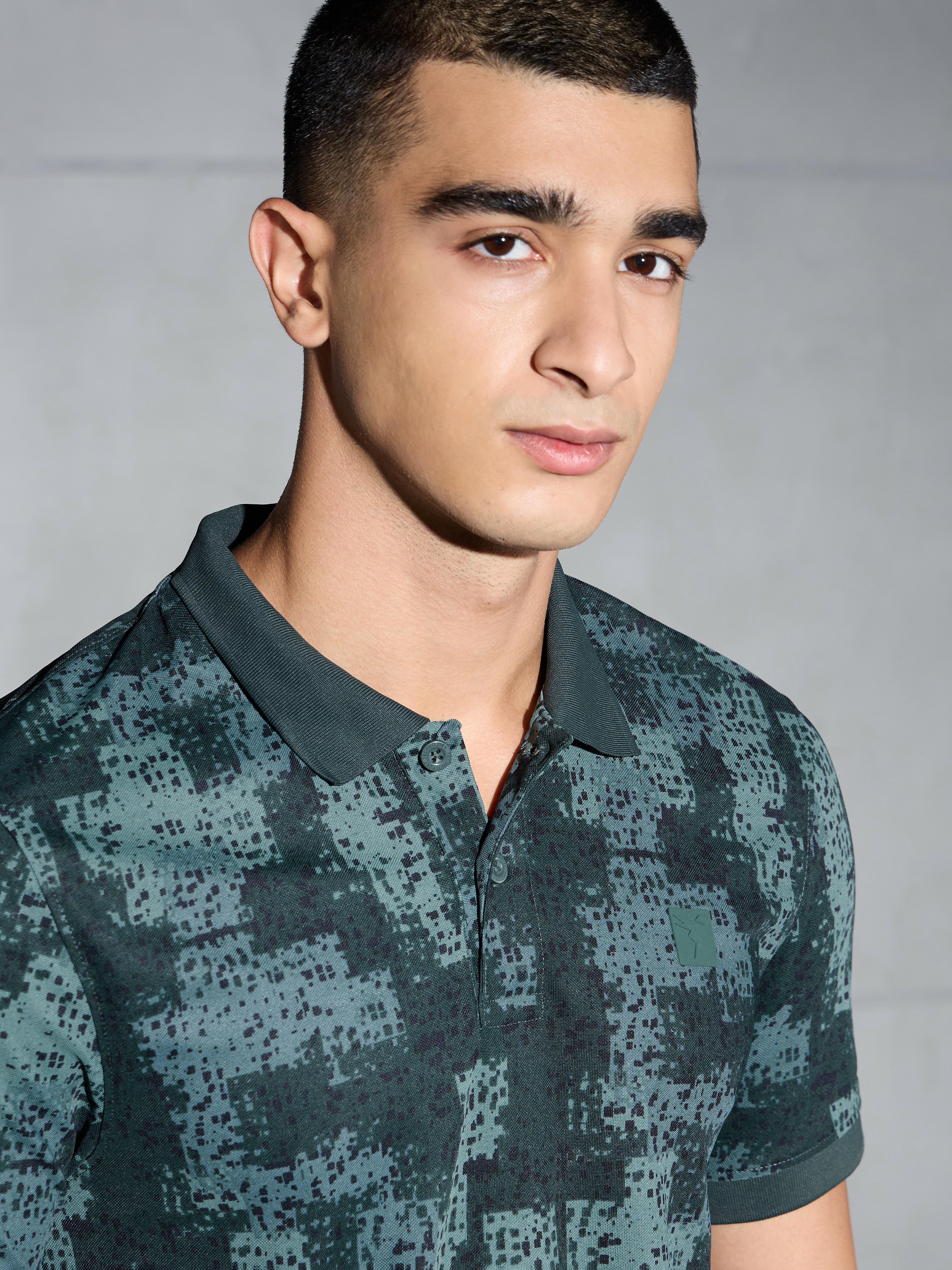 Men Printed Slim Fit Polo T-shirt with MATPIQ - Image 6