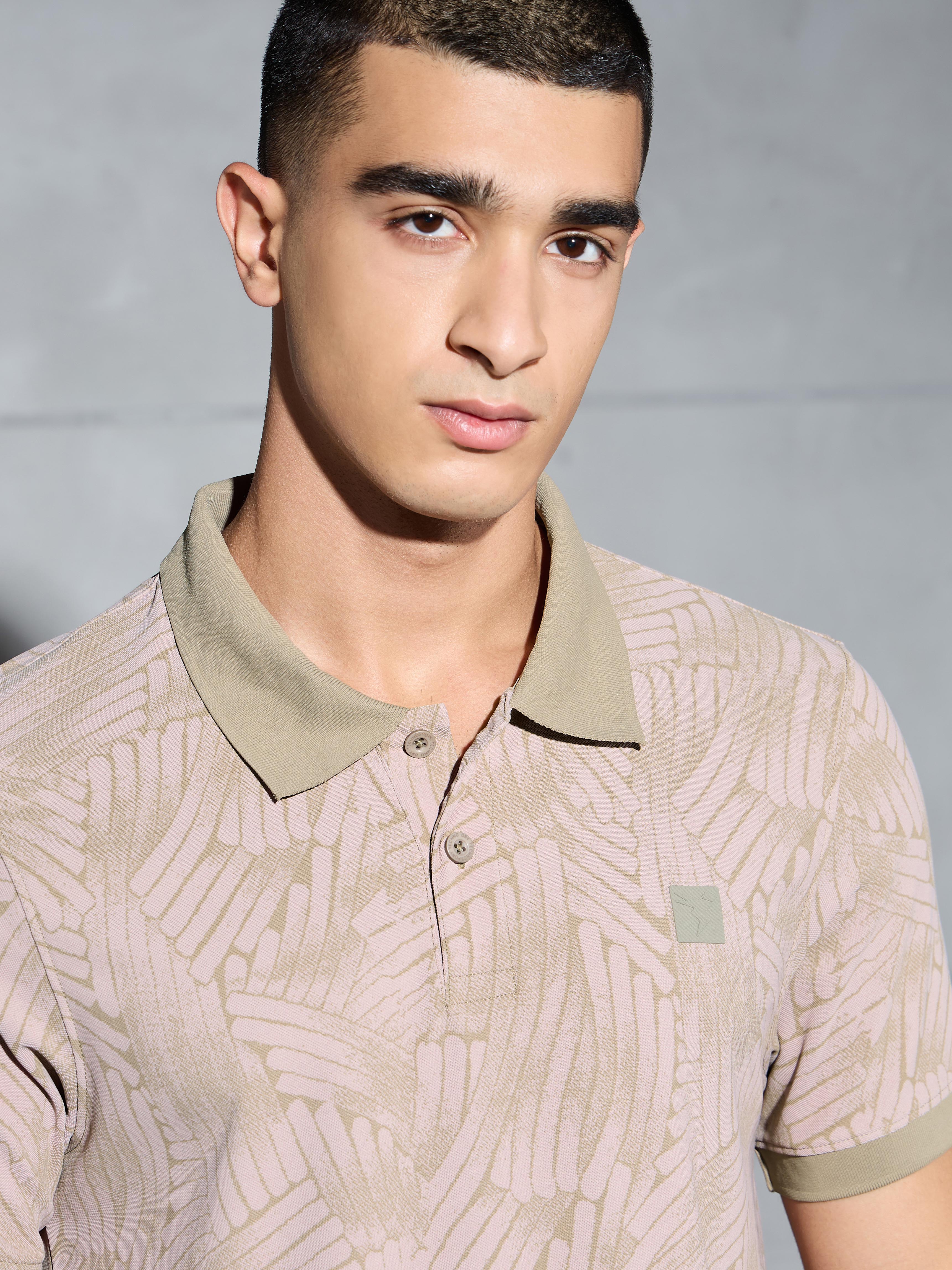 Men Printed Slim Fit Polo T-shirt with MATPIQ - Image 6