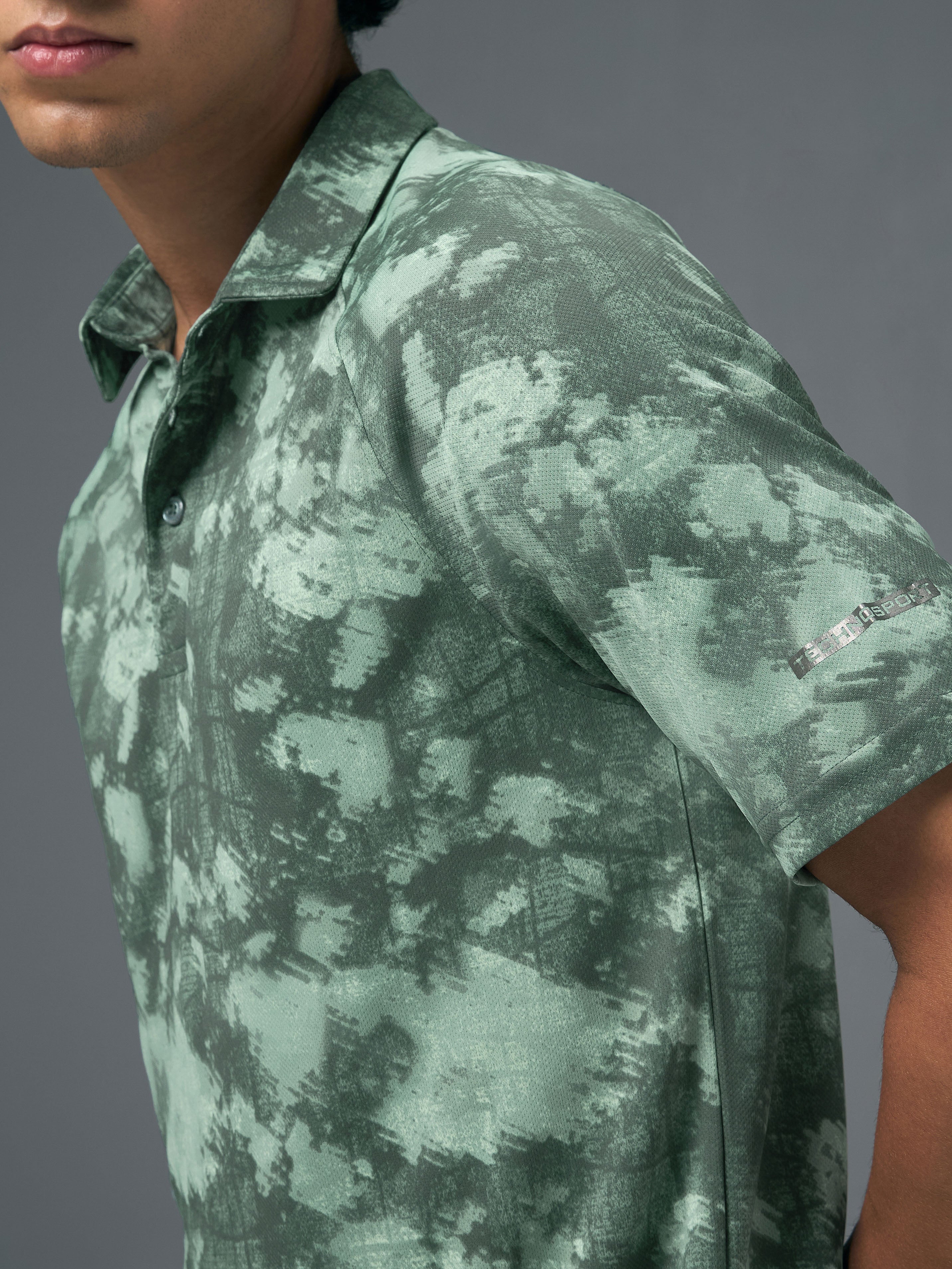Men Printed Slim Fit Polo T-shirt with TECHNOCOOL+ - Image 6
